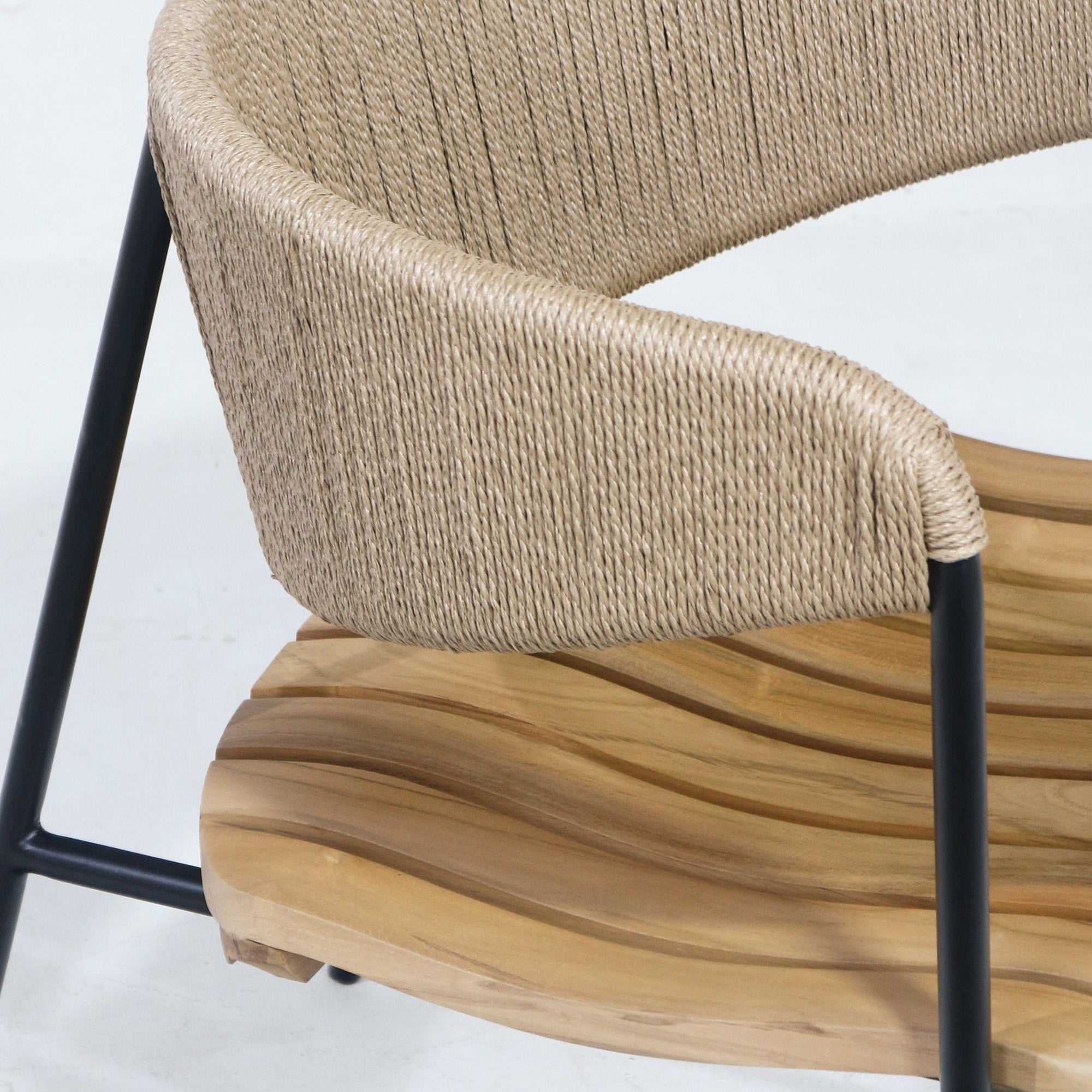 Clara Chair With Teak Seat And Rush Webbing - INTERIORTONIC