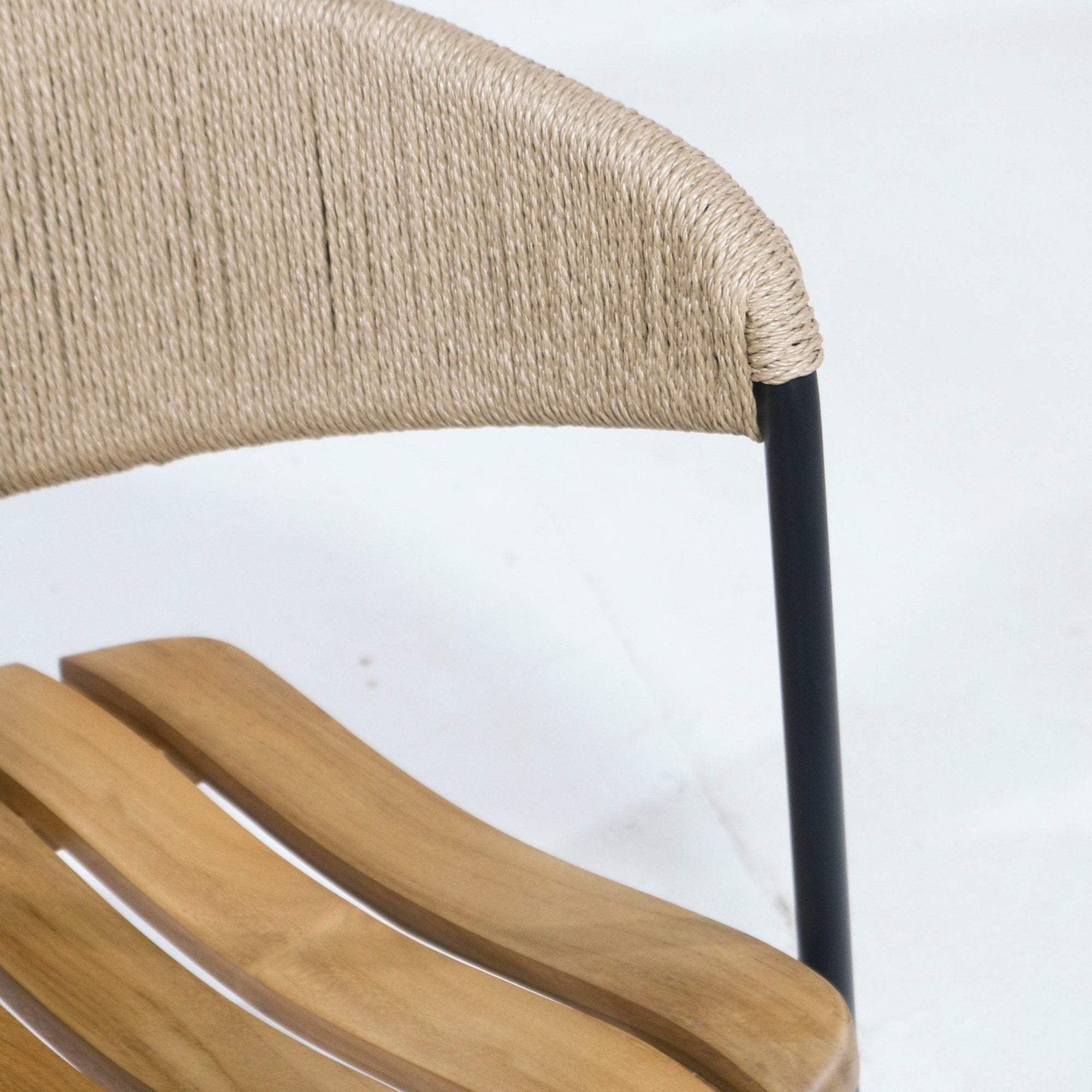 Clara Chair With Teak Seat And Rush Webbing - INTERIORTONIC