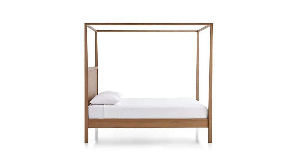 Clarine Four Poster Bed In Teak - INTERIORTONIC