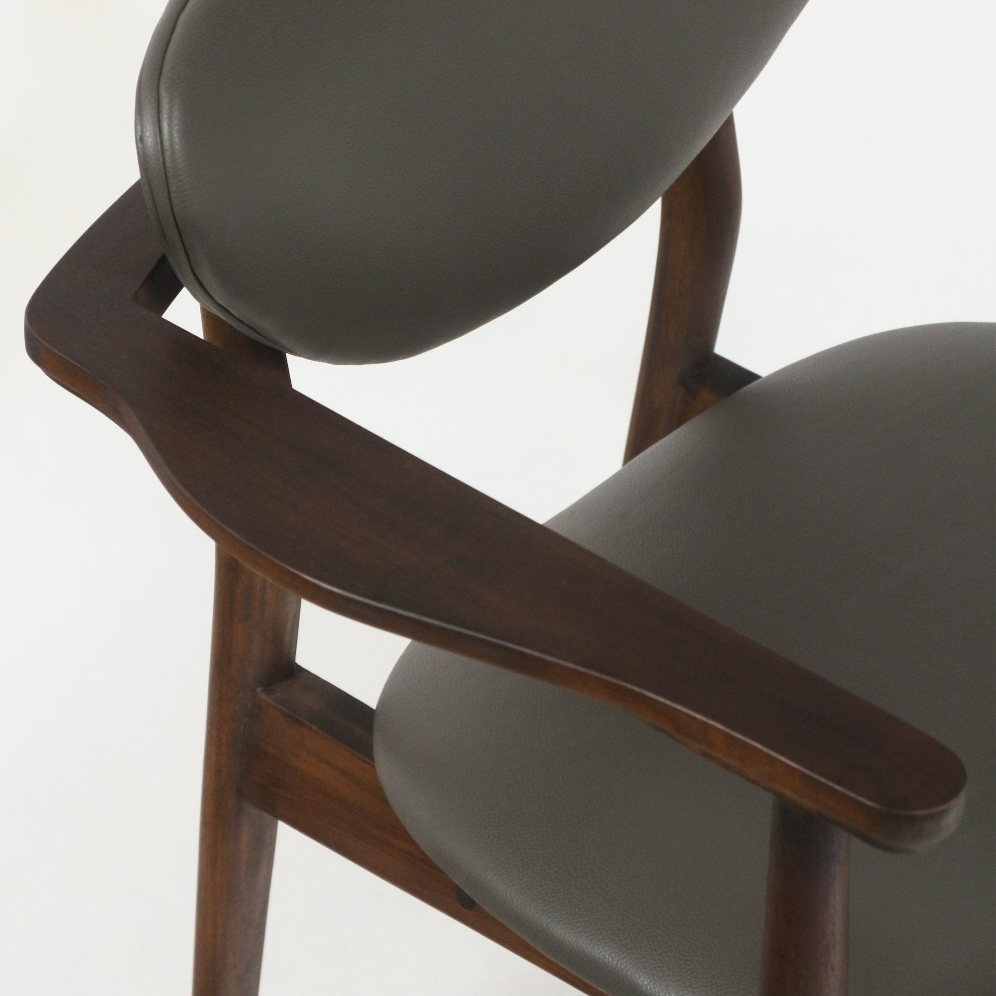 Eugene Teak & Leather Dining Chair - INTERIORTONIC