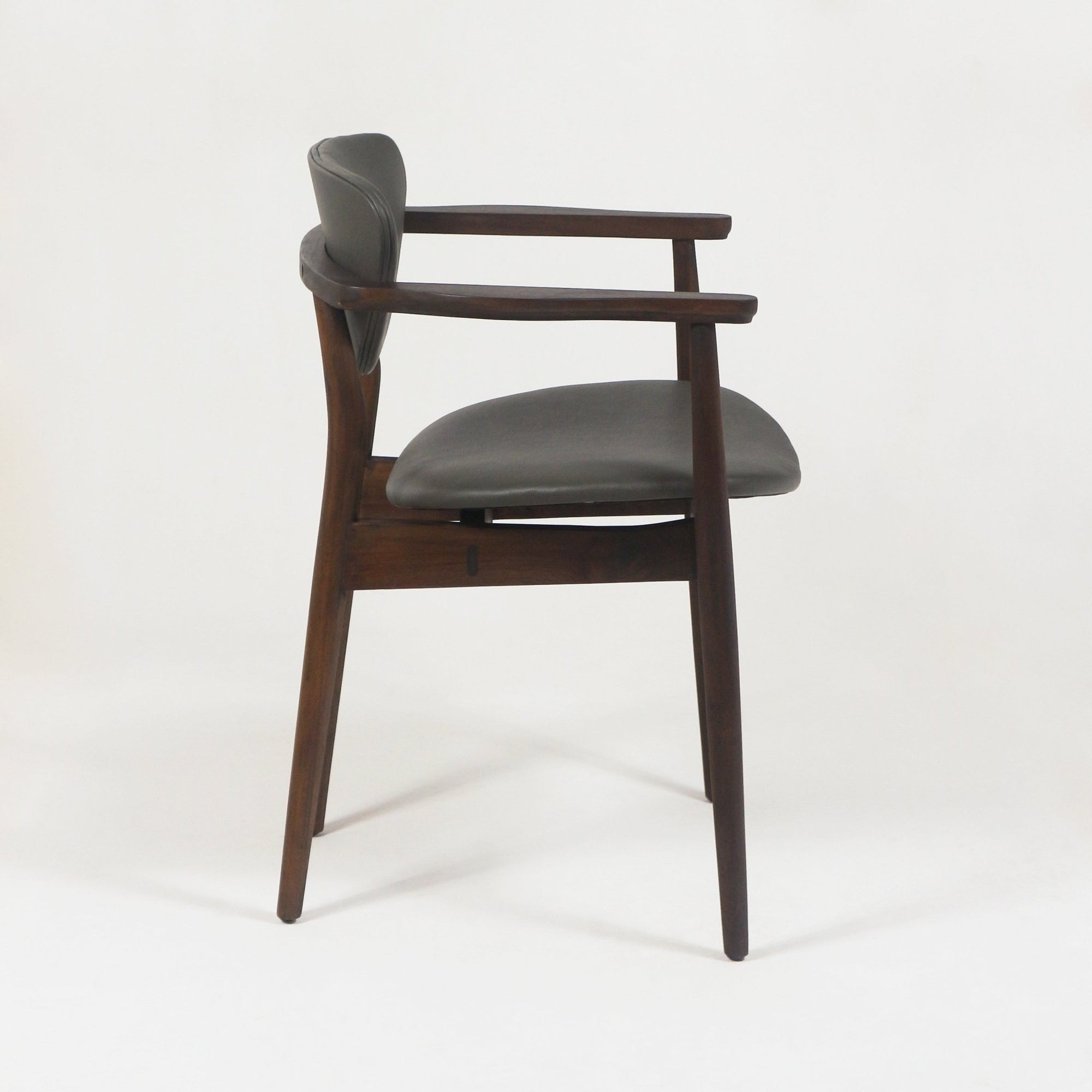 Eugene Teak & Leather Dining Chair - INTERIORTONIC