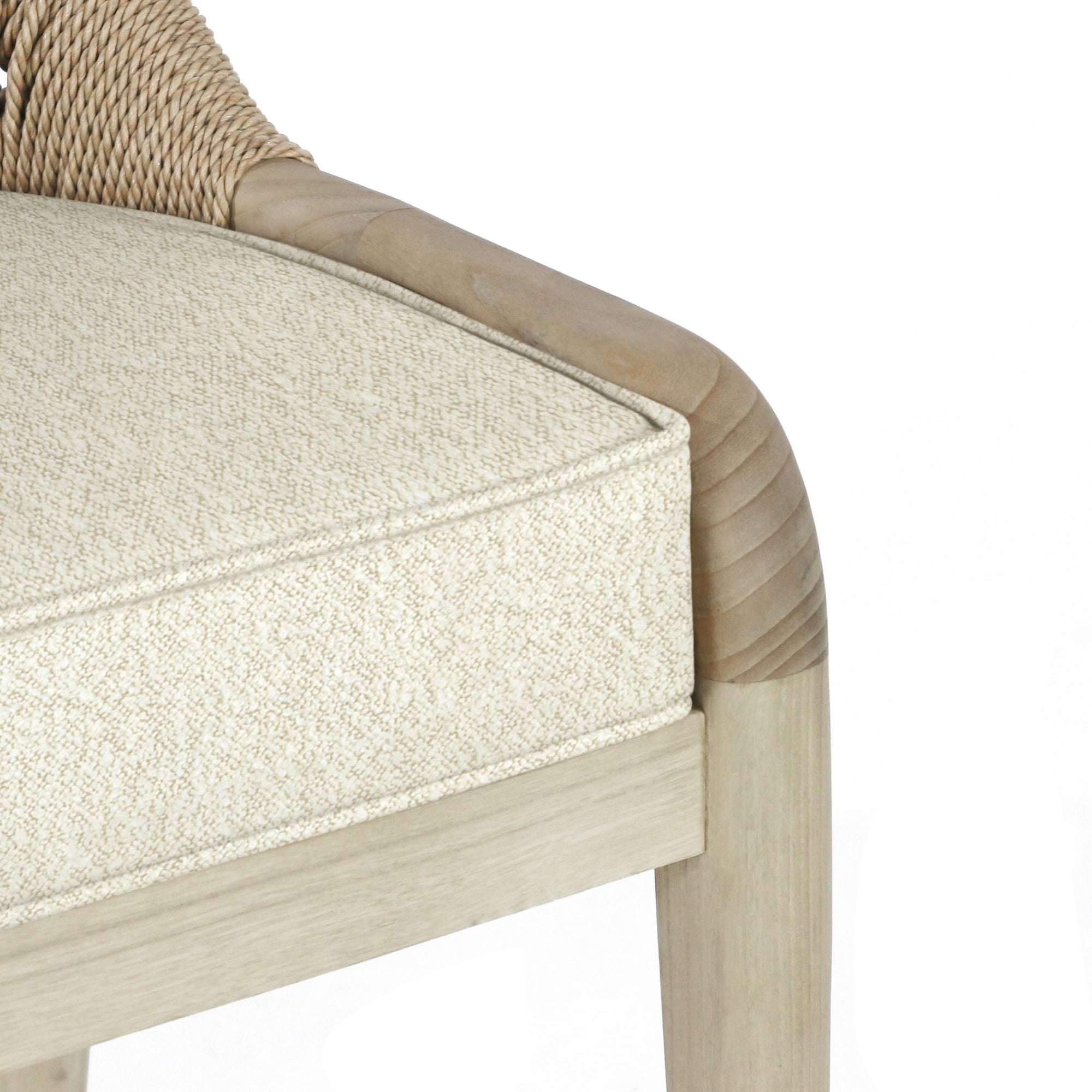 Fara Blonde Rope - Backed & Upholstered Bar Stool - INTERIORTONIC