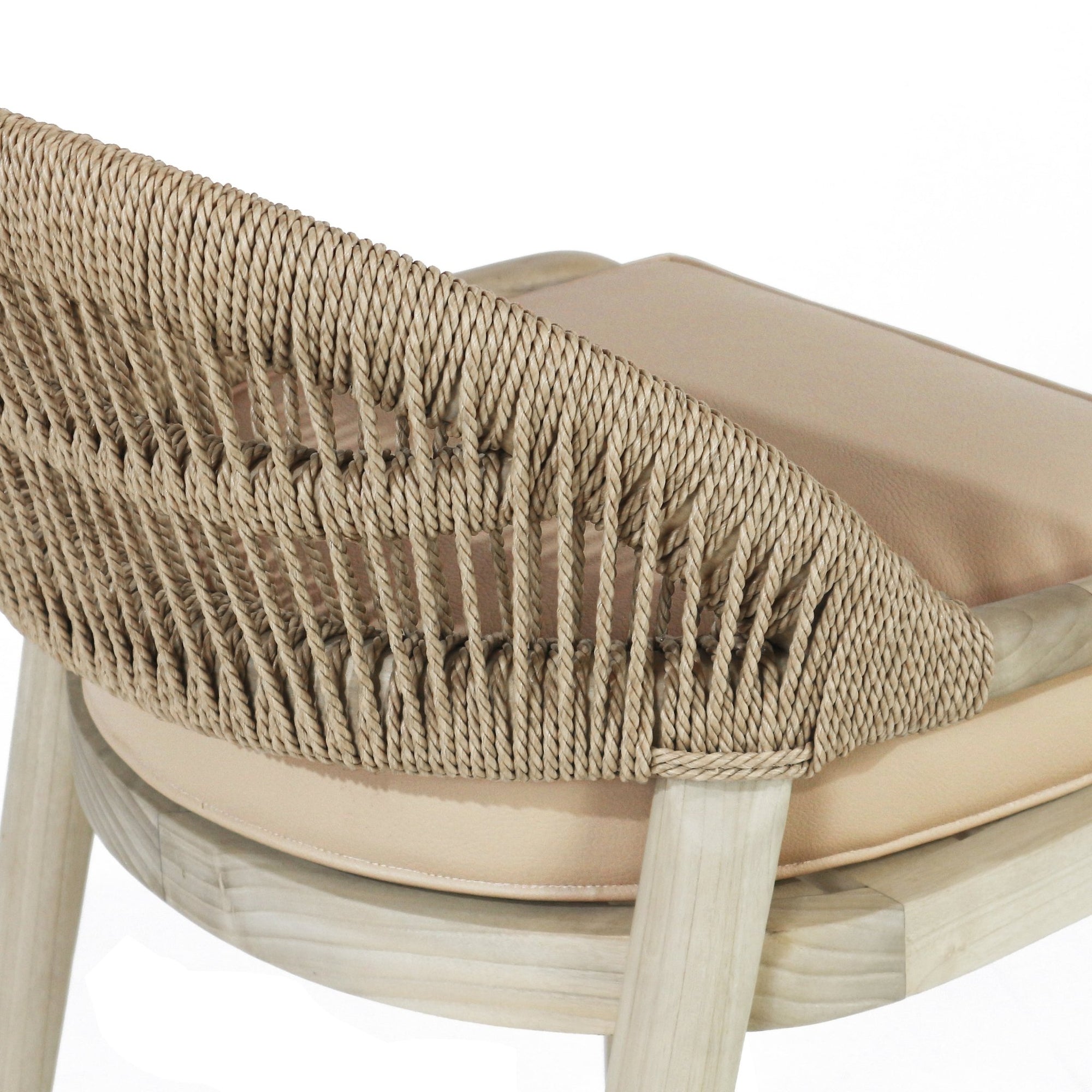 Fara Blonde Rope - Backed & Upholstered Bar Stool - INTERIORTONIC