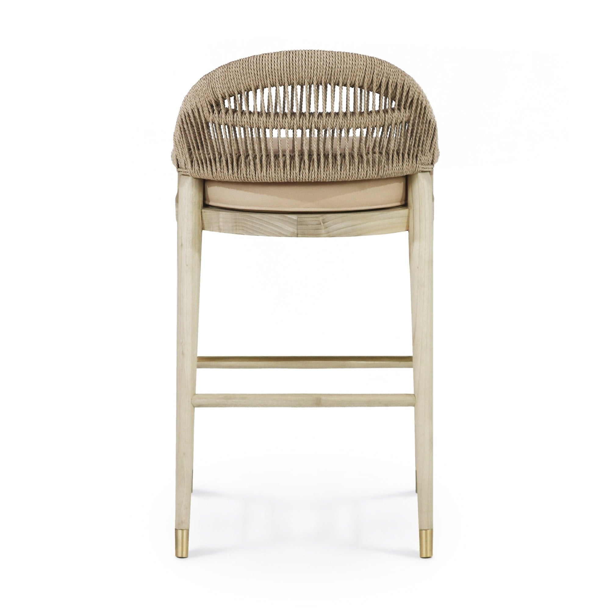 Fara Blonde Rope - Backed & Upholstered Bar Stool - INTERIORTONIC