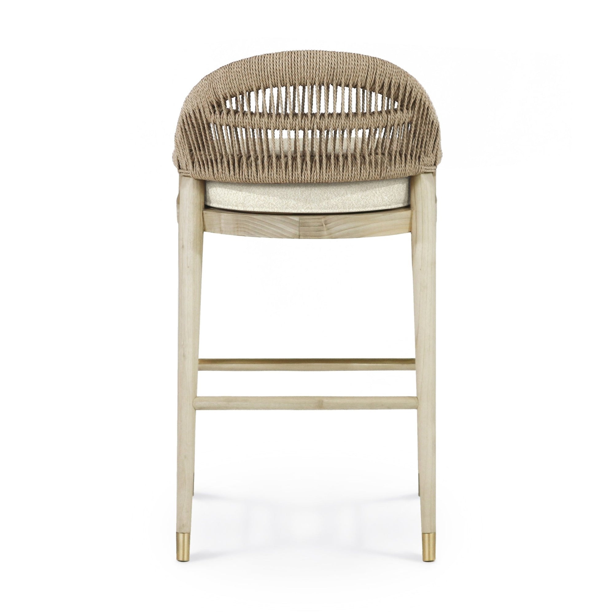 Fara Blonde Rope - Backed & Upholstered Bar Stool - INTERIORTONIC