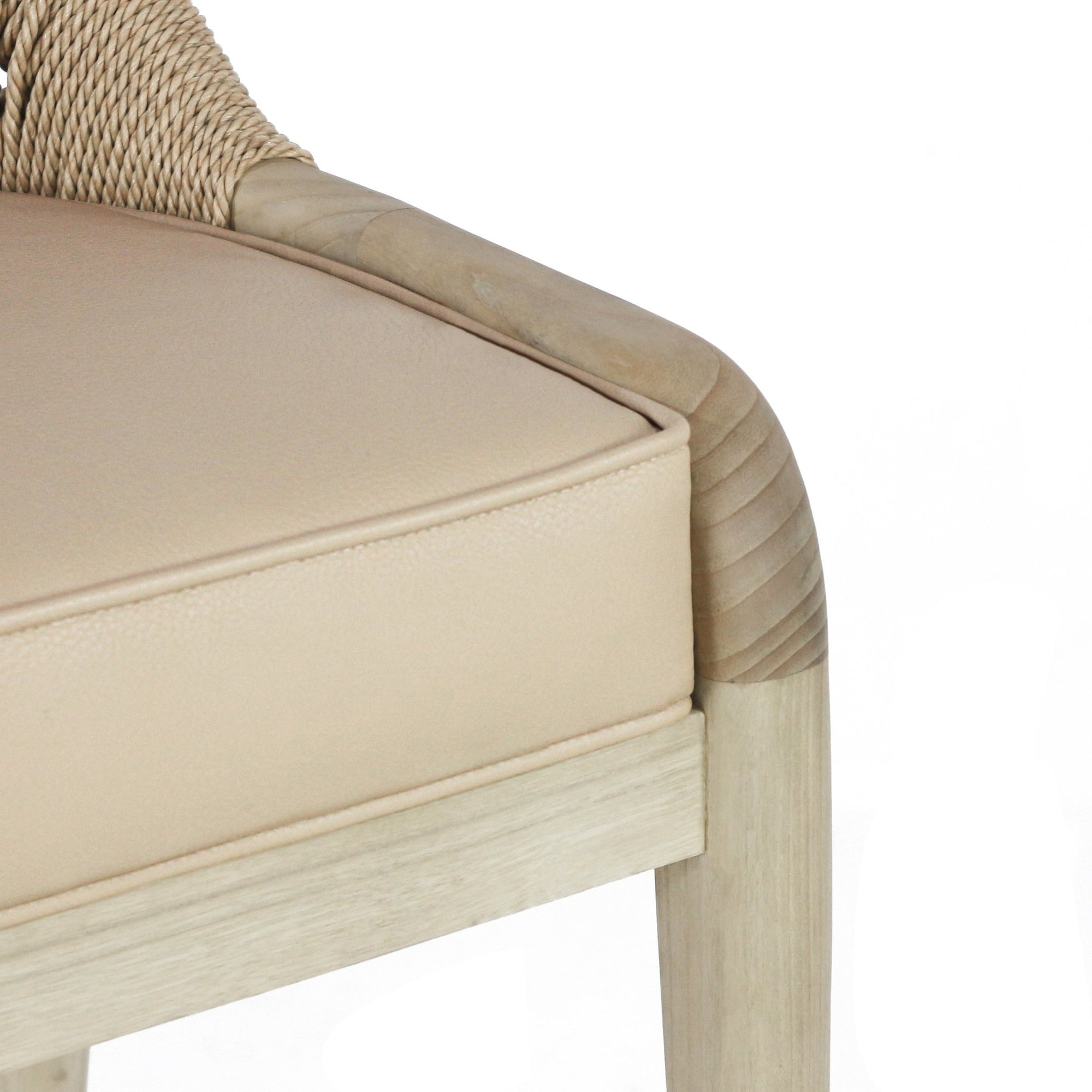 Fara Blonde Rope - Backed & Upholstered Bar Stool - INTERIORTONIC