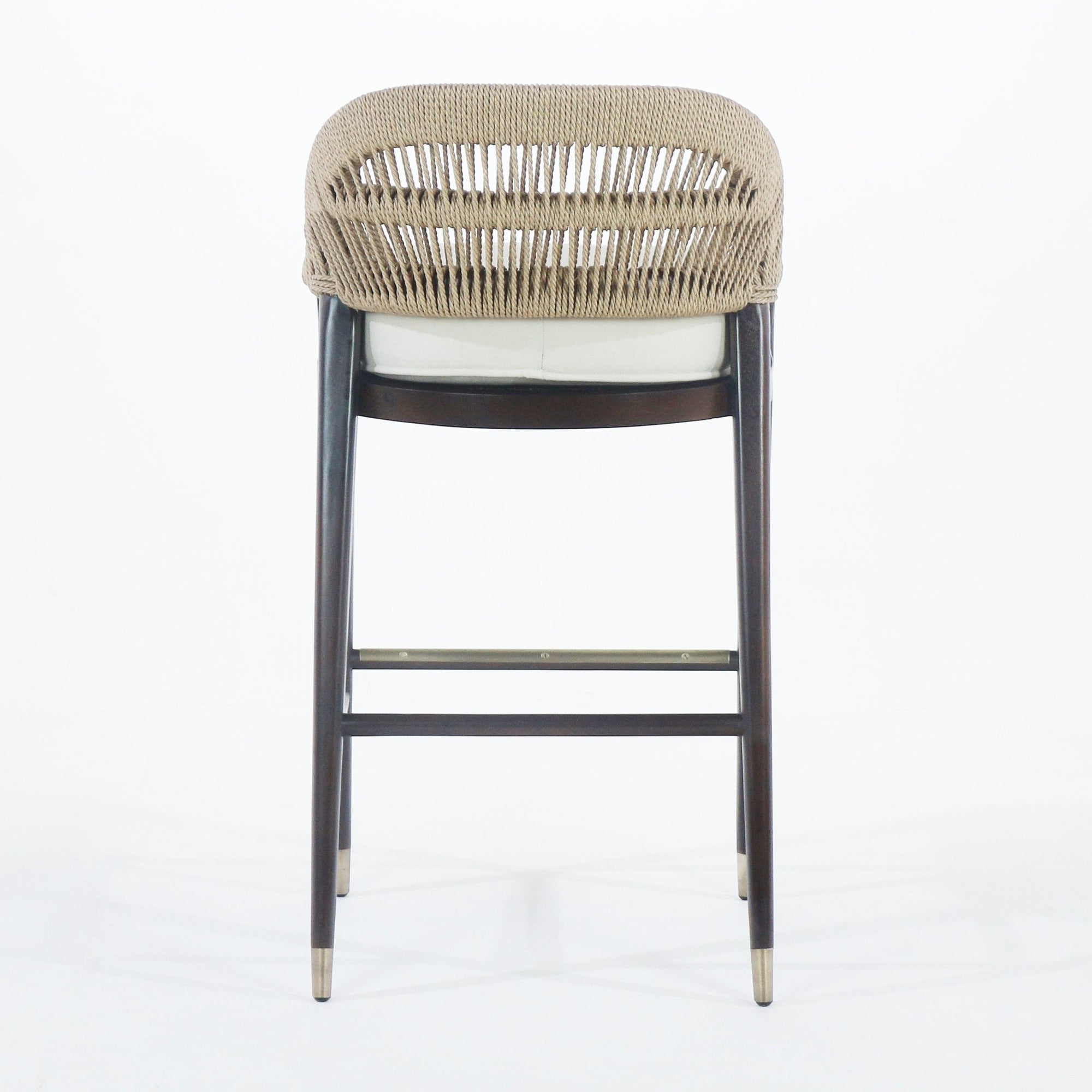 Fara Teak Rope - Backed & Upholstered Counter & Bar Stool - INTERIORTONIC