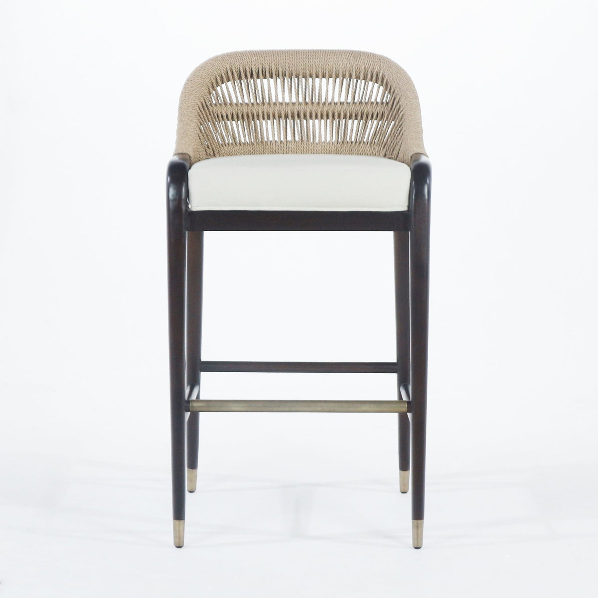 Fara Teak Rope - Backed &amp; Upholstered Counter &amp; Bar Stool - INTERIORTONIC