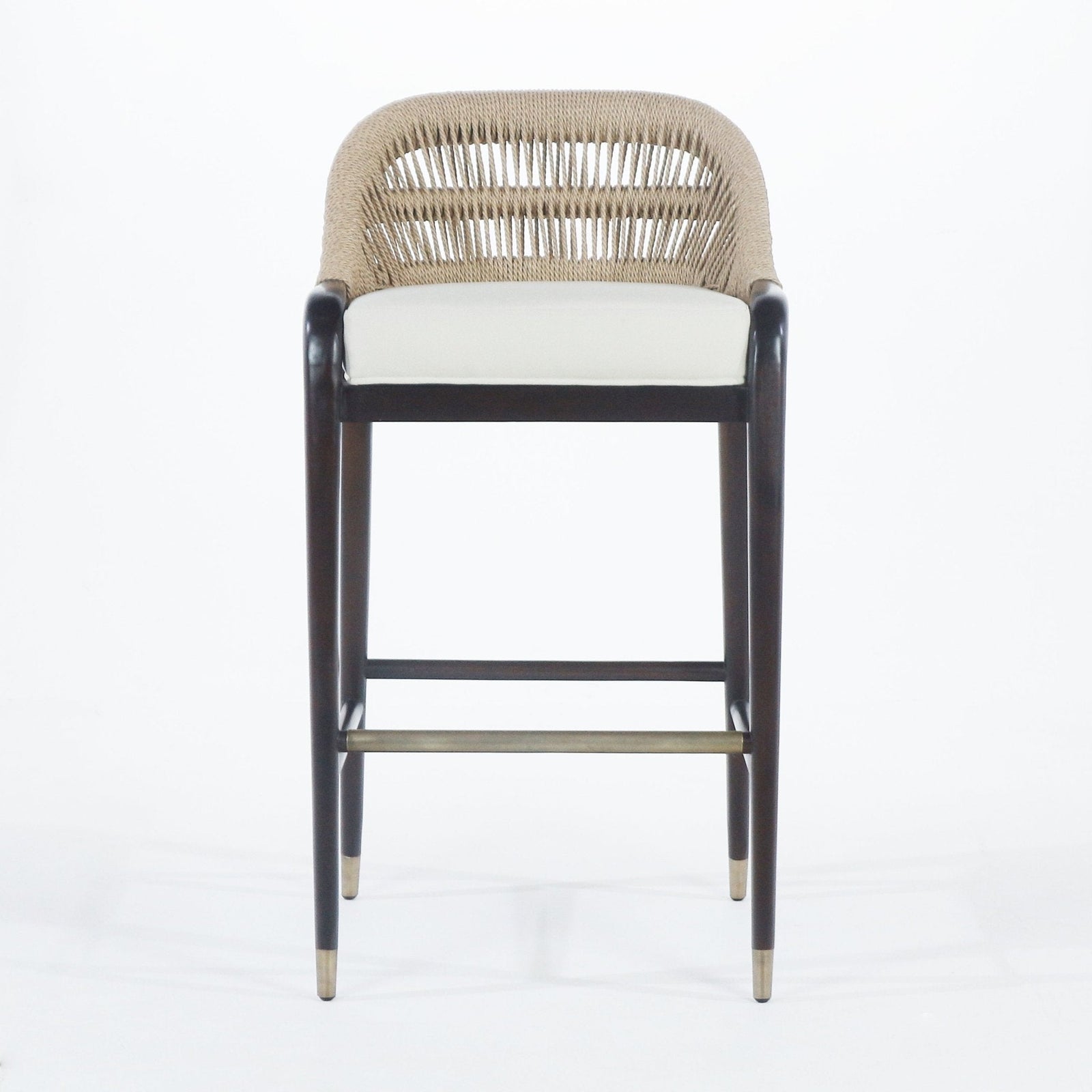 Fara Teak Rope - Backed & Upholstered Counter & Bar Stool - INTERIORTONIC