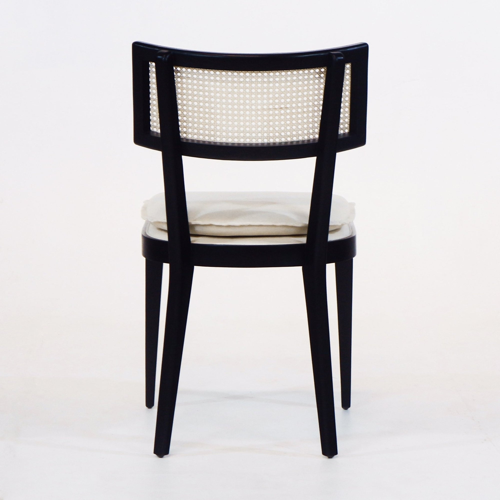 Francois Dining Chair with Rattan Backrest and Upholstered Seat - INTERIORTONIC