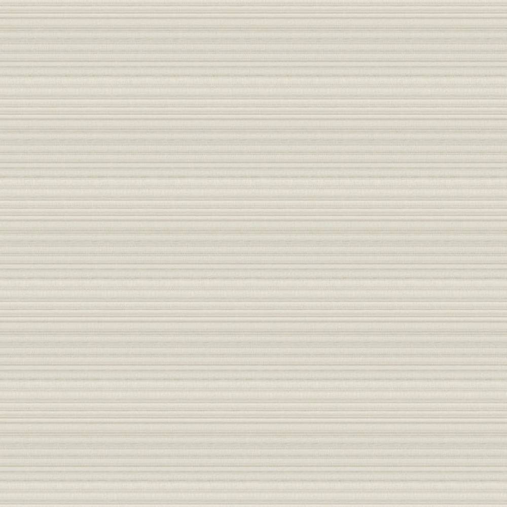 Close-up of cream 100% polyester upholstery fabric showing subtle horizontal stripe texture, ideal for contemporary or modern sofas.