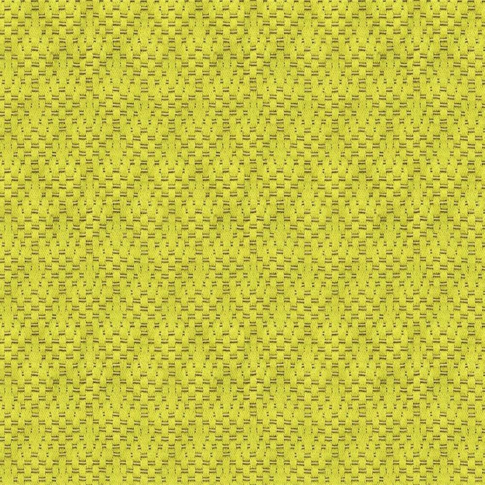 Close-up of chartreuse lime woven upholstery fabric showing a subtle rectangular basket-weave texture; 30% cotton, 70% polyester, ideal for contemporary sofa upholstery.