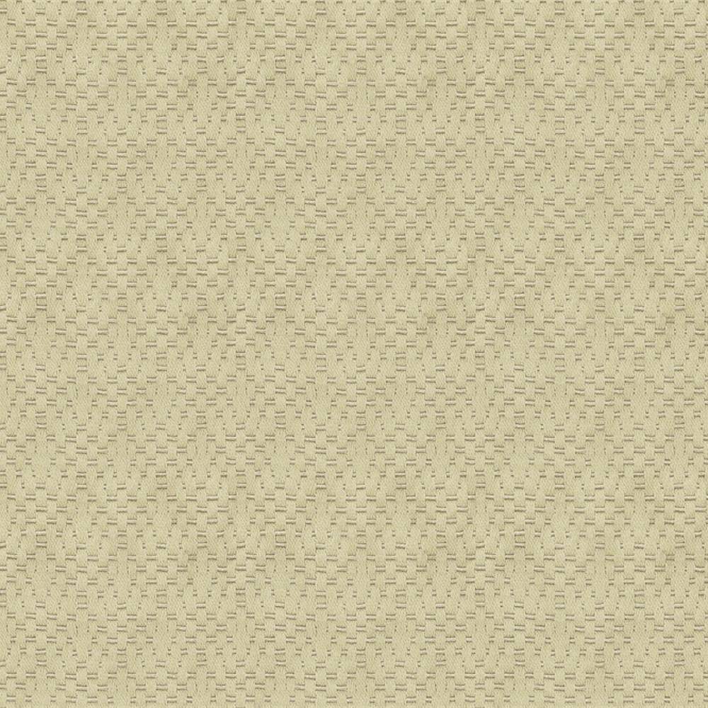 Close-up of neutral beige contemporary upholstery fabric for sofas showing a small geometric woven texture; 30% cotton and 70% polyester construction with a subtle check-like pattern.