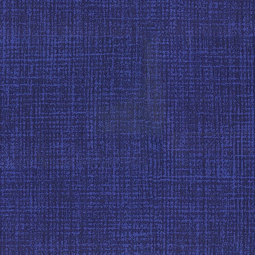 Close-up of deep blue contemporary upholstery fabric in 100% polyester, showing a subtle crosshatch texture ideal for sofas and modern seating.