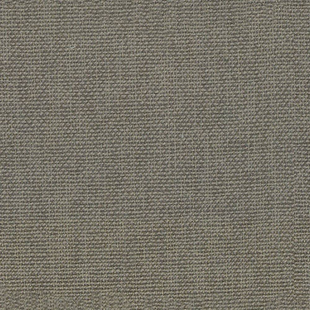 Close-up of neutral beige-gray woven upholstery fabric in 100% polyester, showing a tight textured basketweave ideal for sofas and indoor furniture.