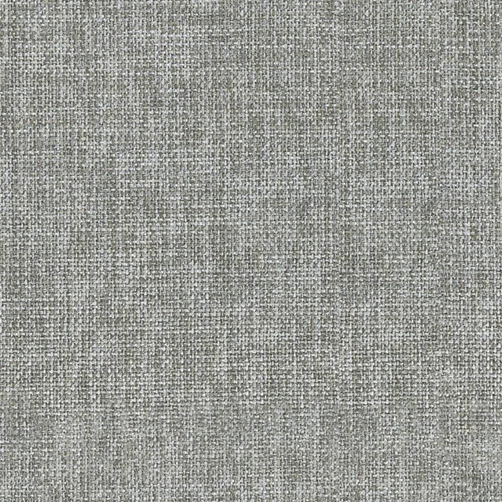 Close-up of light gray woven 100% polyester upholstery fabric showing a tight, neutral tweed texture ideal for contemporary and modern sofas.