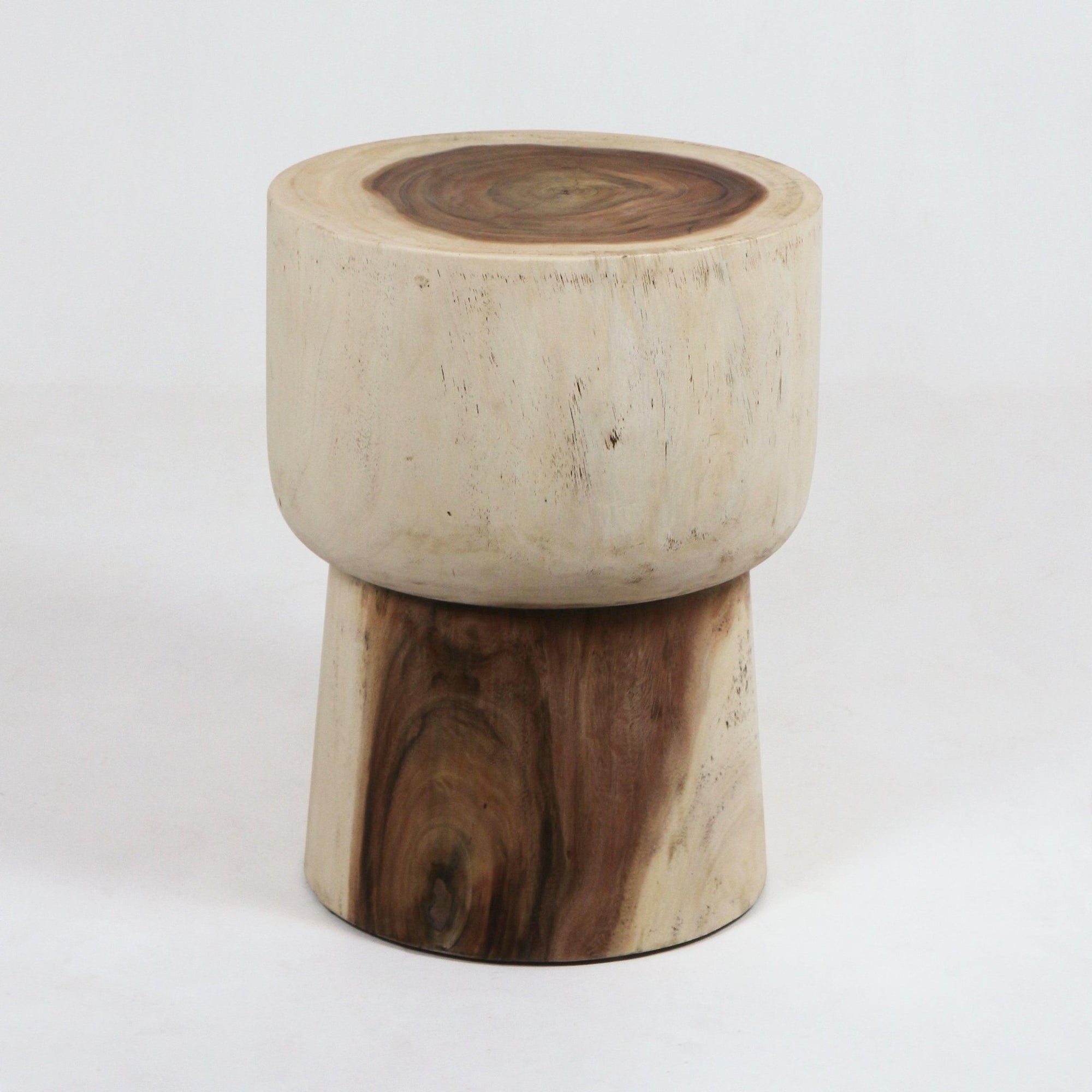 Havaya Natural Solid Wood Side Table - INTERIORTONIC