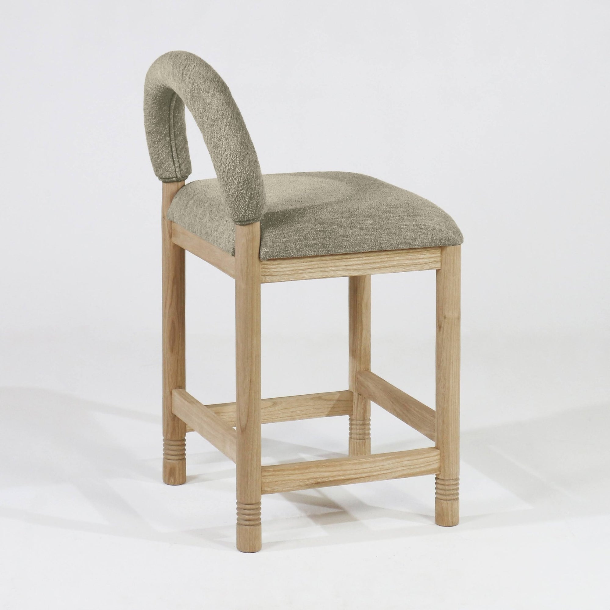 Heidi Oak & Bouclé Bar and Counter Stool - INTERIORTONIC