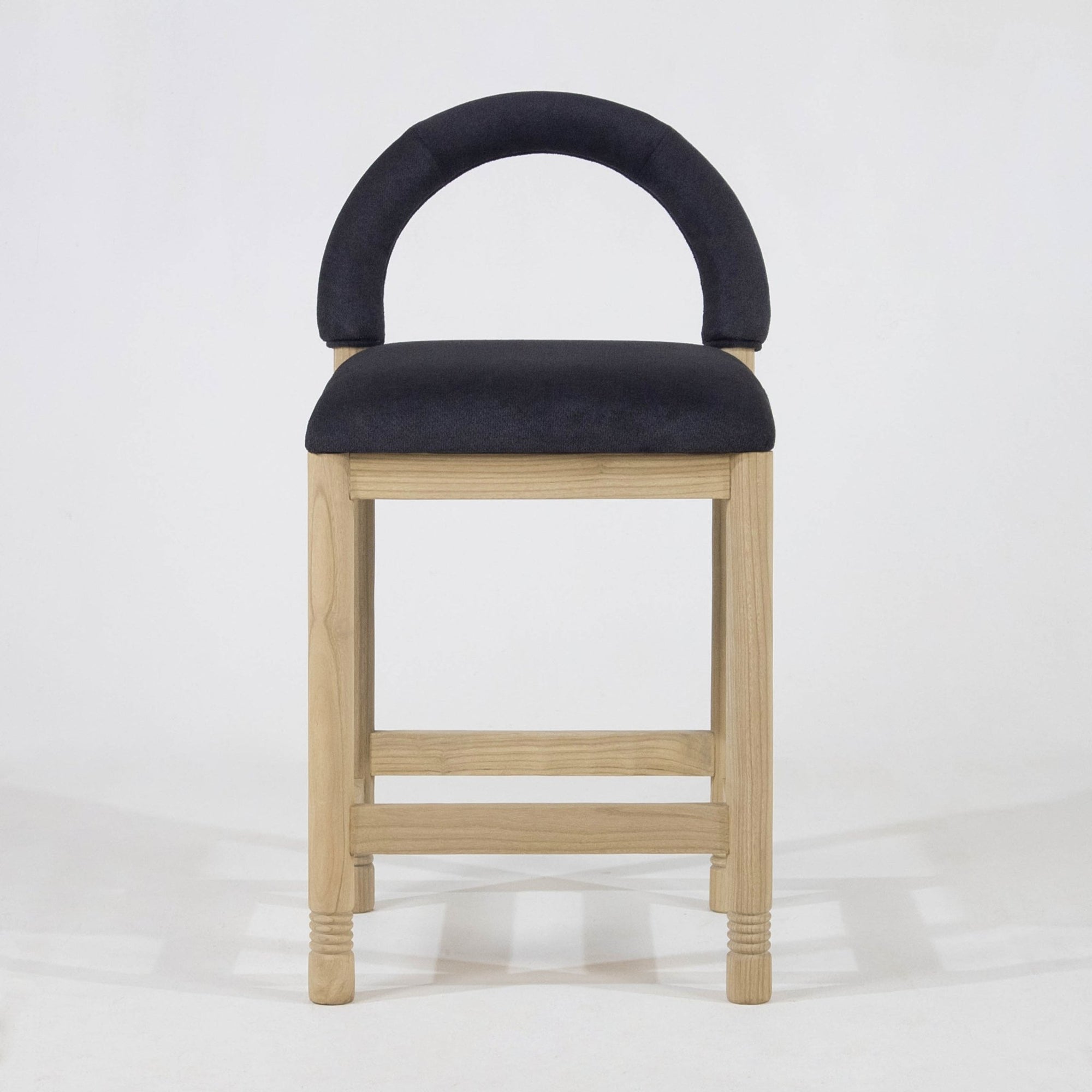 Heidi Oak & Bouclé Bar and Counter Stool - INTERIORTONIC