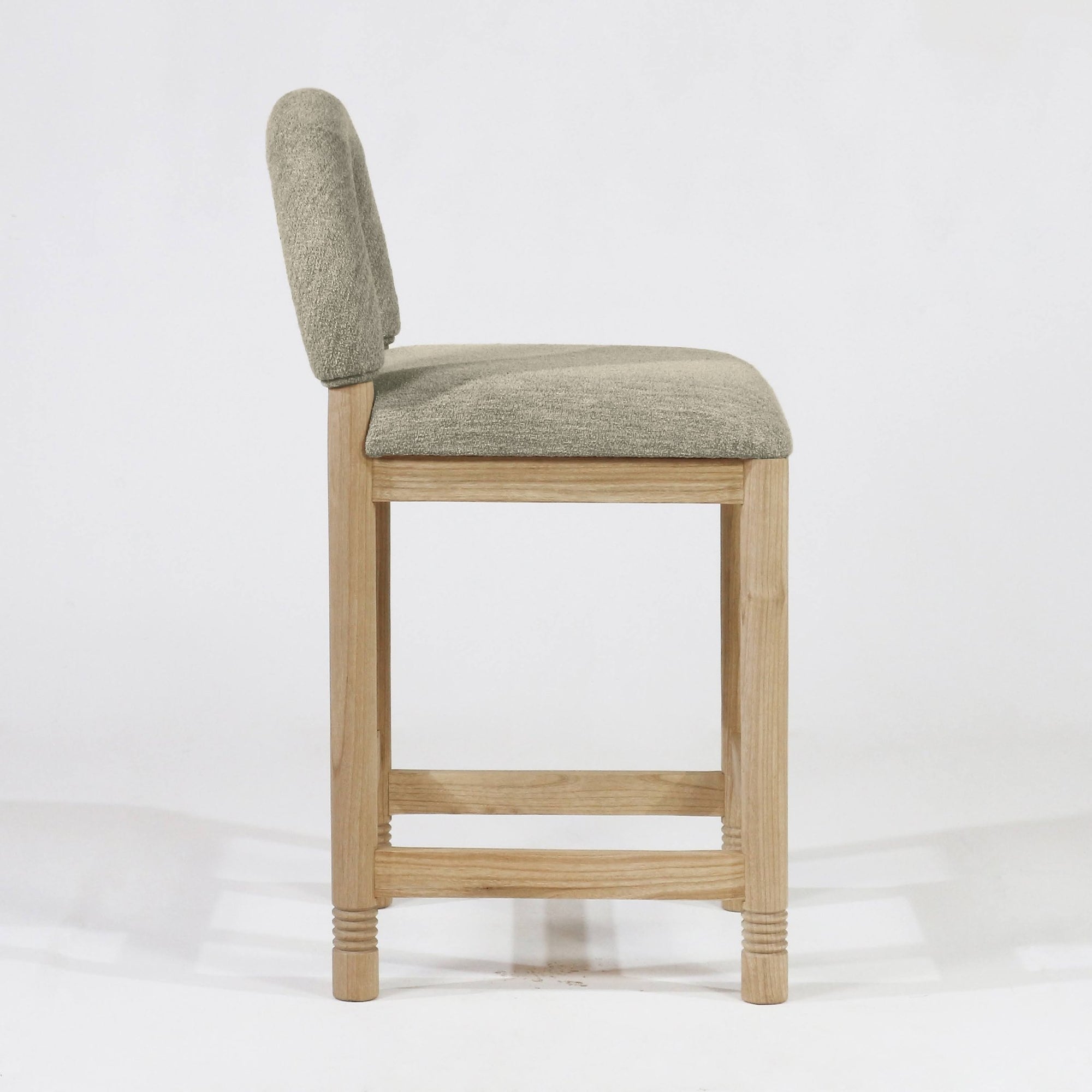 Heidi Oak & Bouclé Bar and Counter Stool - INTERIORTONIC