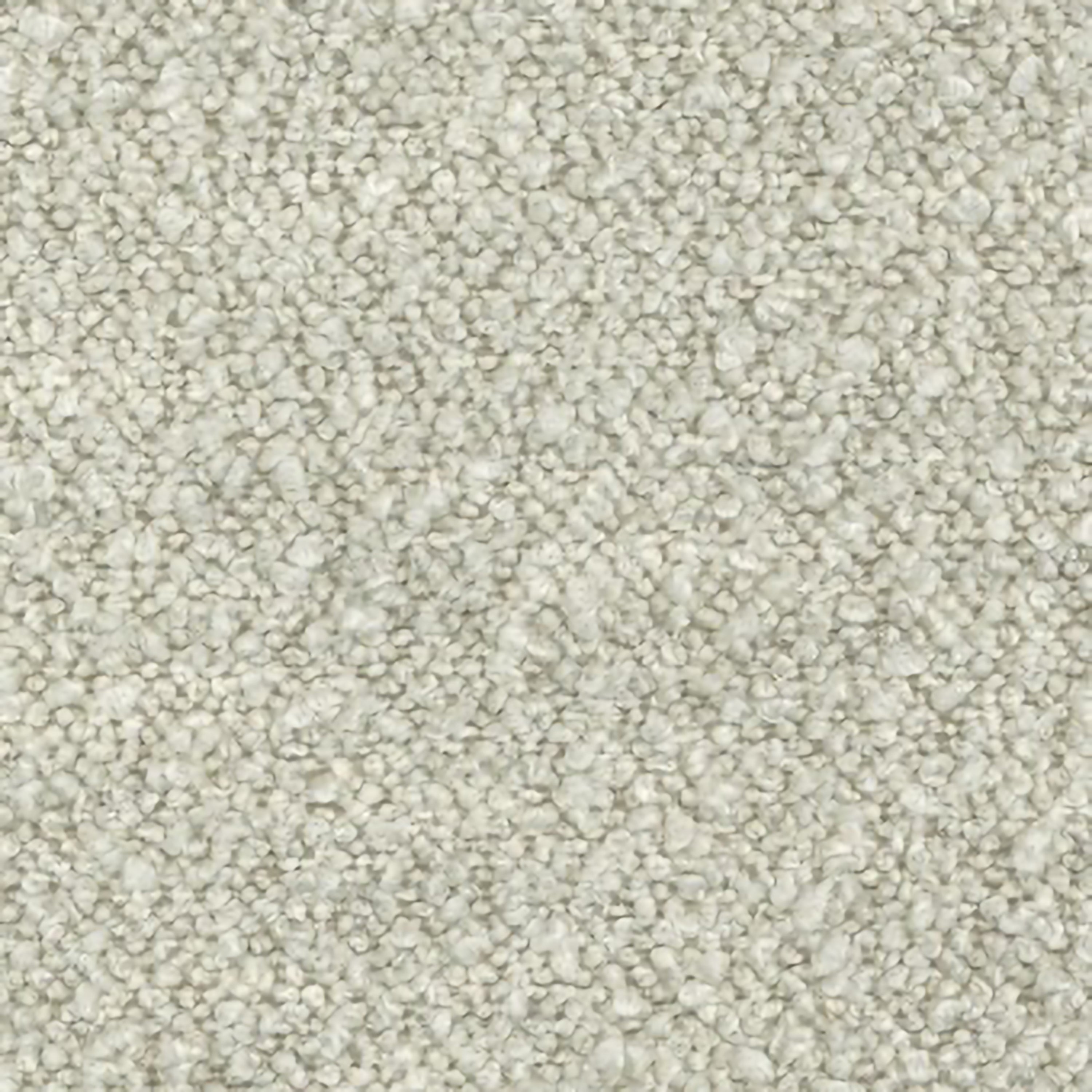 Close-up of beige-taupe boucle upholstery showing dense nubby loops and a soft textured surface with subtle natural-toned flecks, ideal for oak-framed bar and counter stools.
