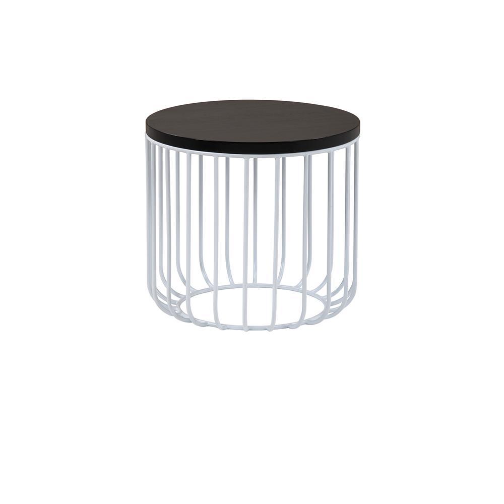 Iron Wire Mahogany Side Table - INTERIORTONIC