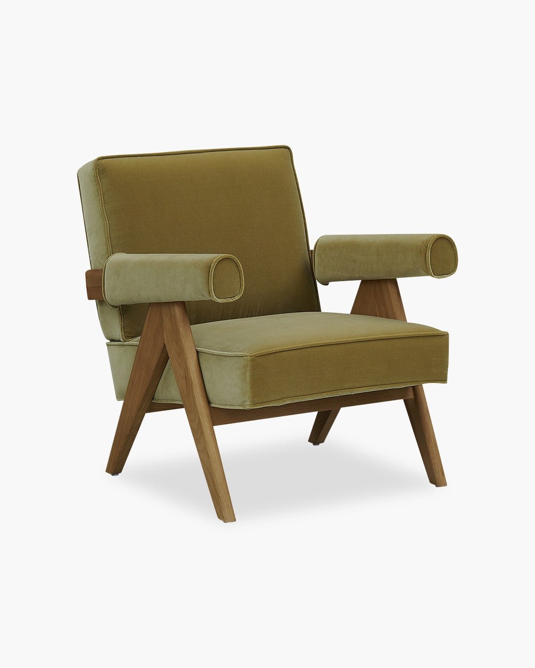 Jeanneret Boucle & Leather Upholstered Accent Chair - INTERIORTONIC