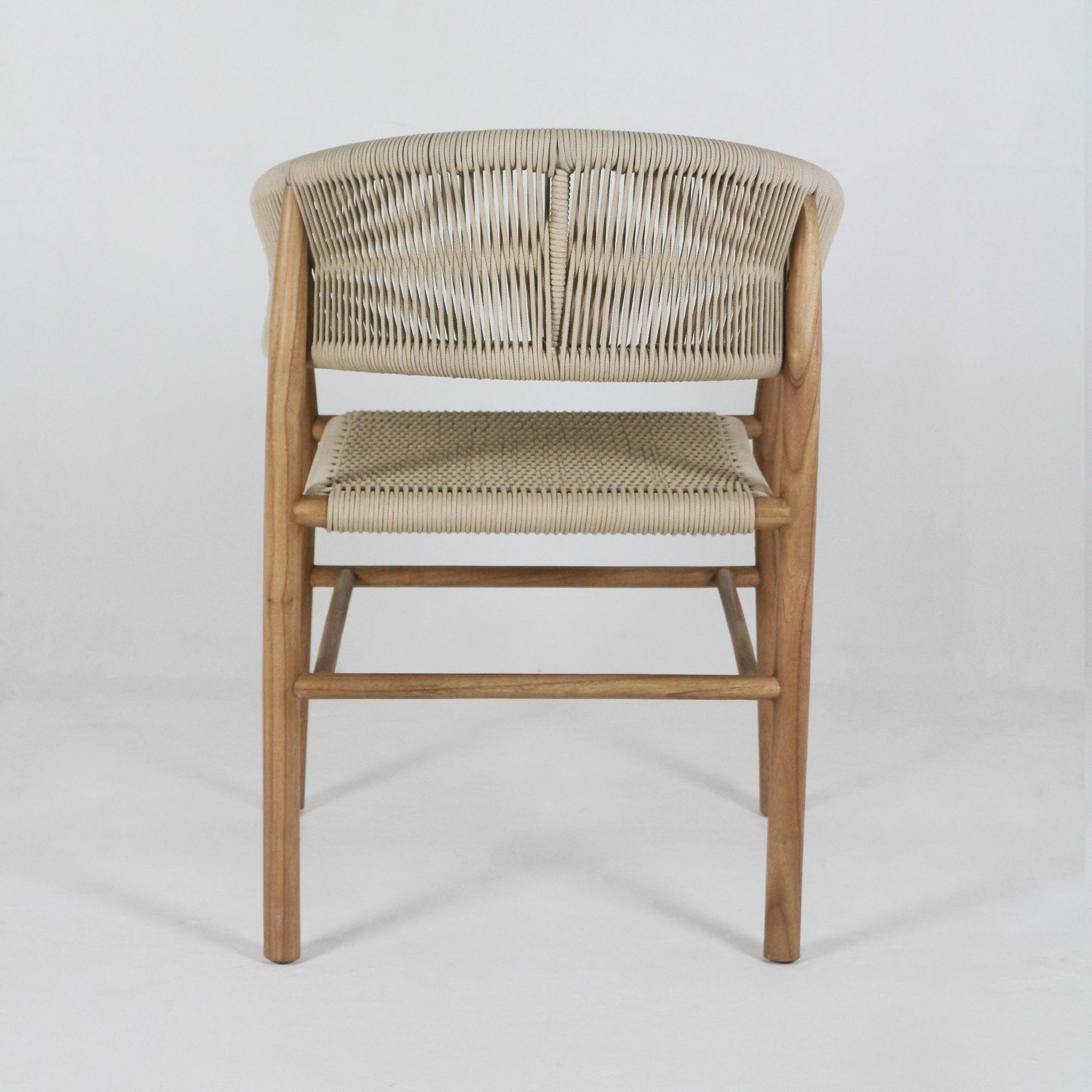 Macy Teak & Polypropylene Woven Dining Chair - INTERIORTONIC