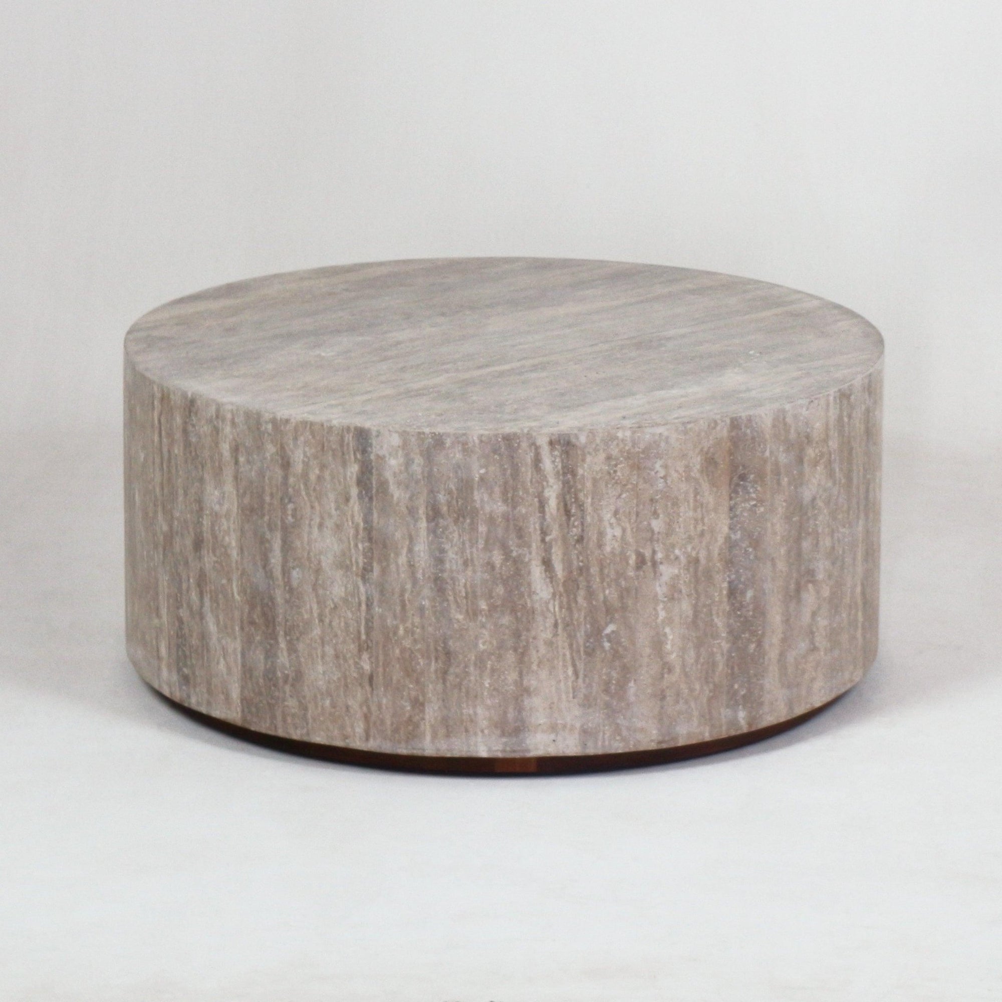 Mala Round Travertine Coffe Table - INTERIORTONIC