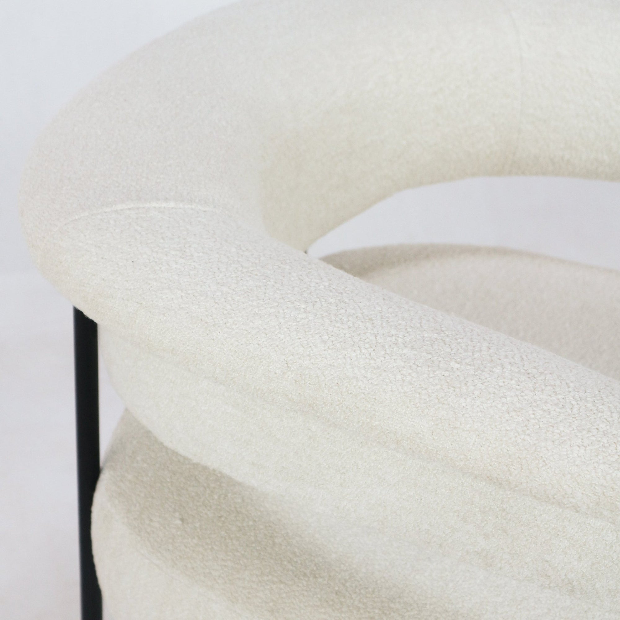 Mikra Dining Chair Cream Boucle - INTERIORTONIC