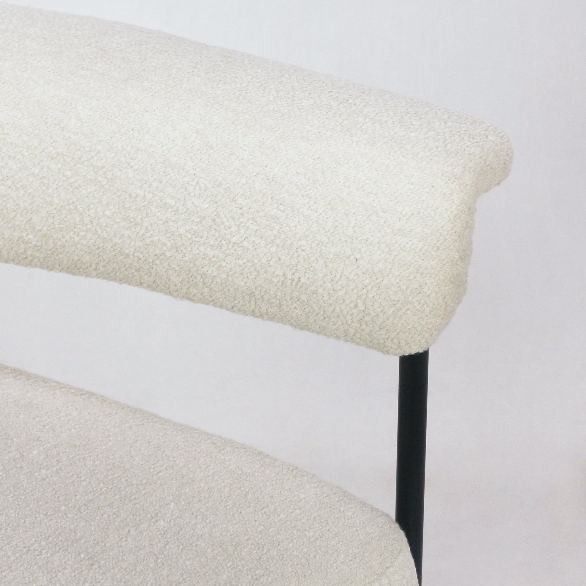 Mikra Dining Chair Cream Boucle - INTERIORTONIC