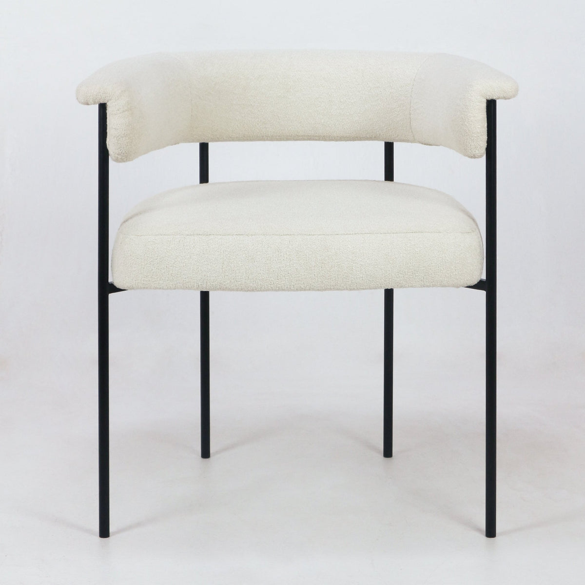 Mikra Dining Chair Cream Boucle - INTERIORTONIC