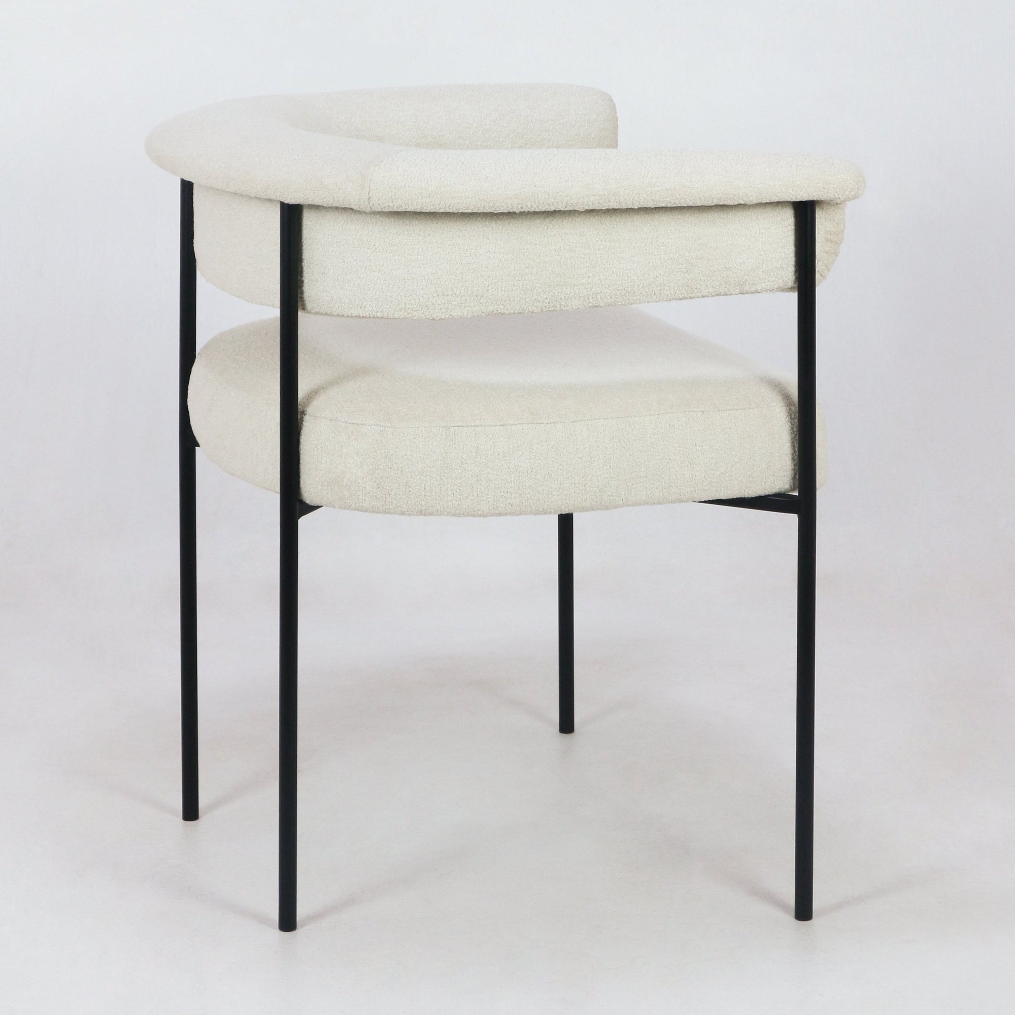 Mikra Dining Chair Cream Boucle - INTERIORTONIC