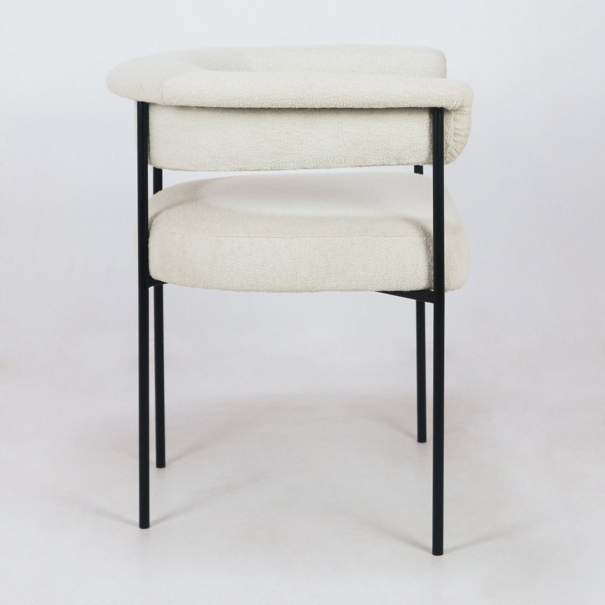 Mikra Dining Chair Cream Boucle - INTERIORTONIC