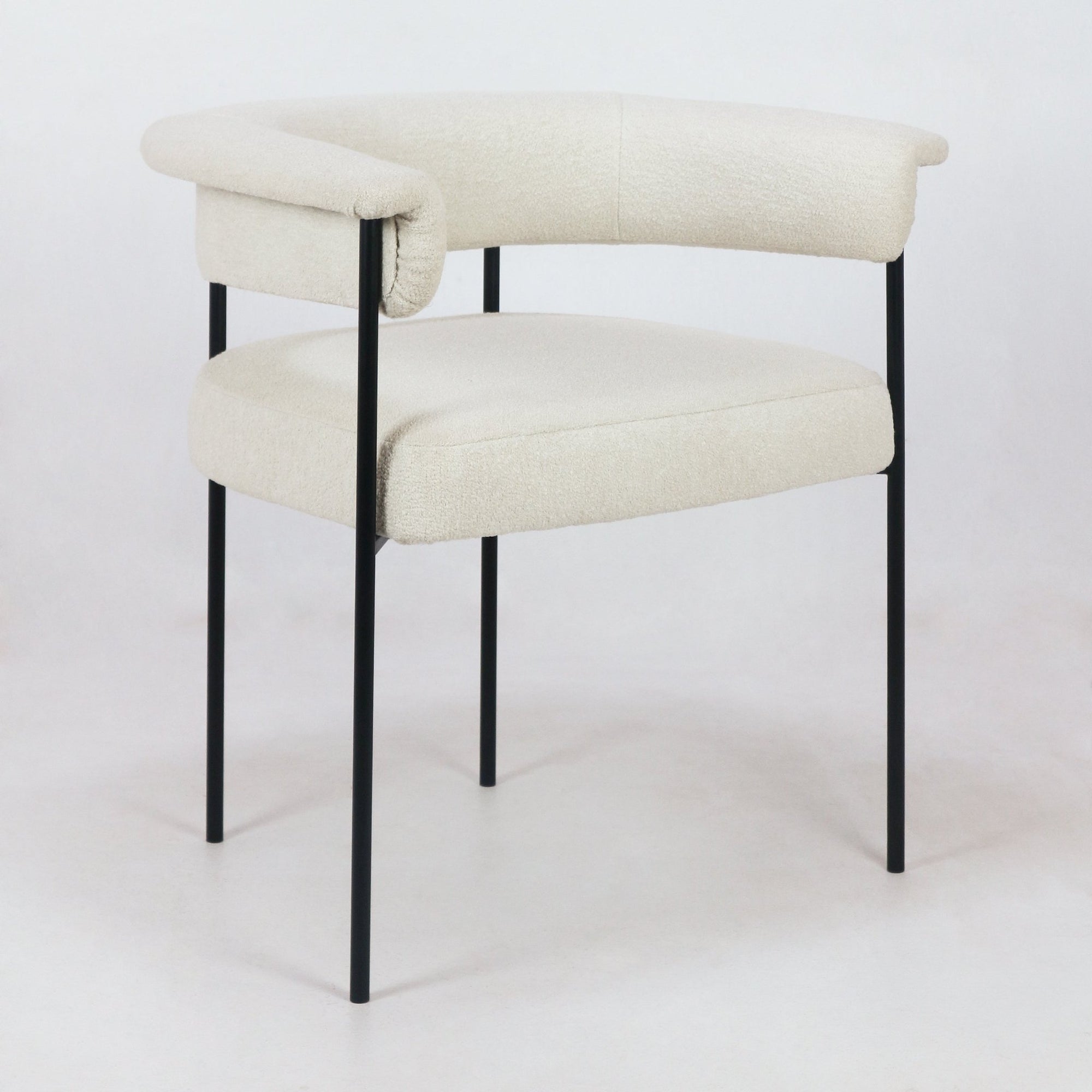 Mikra Dining Chair Cream Boucle - INTERIORTONIC