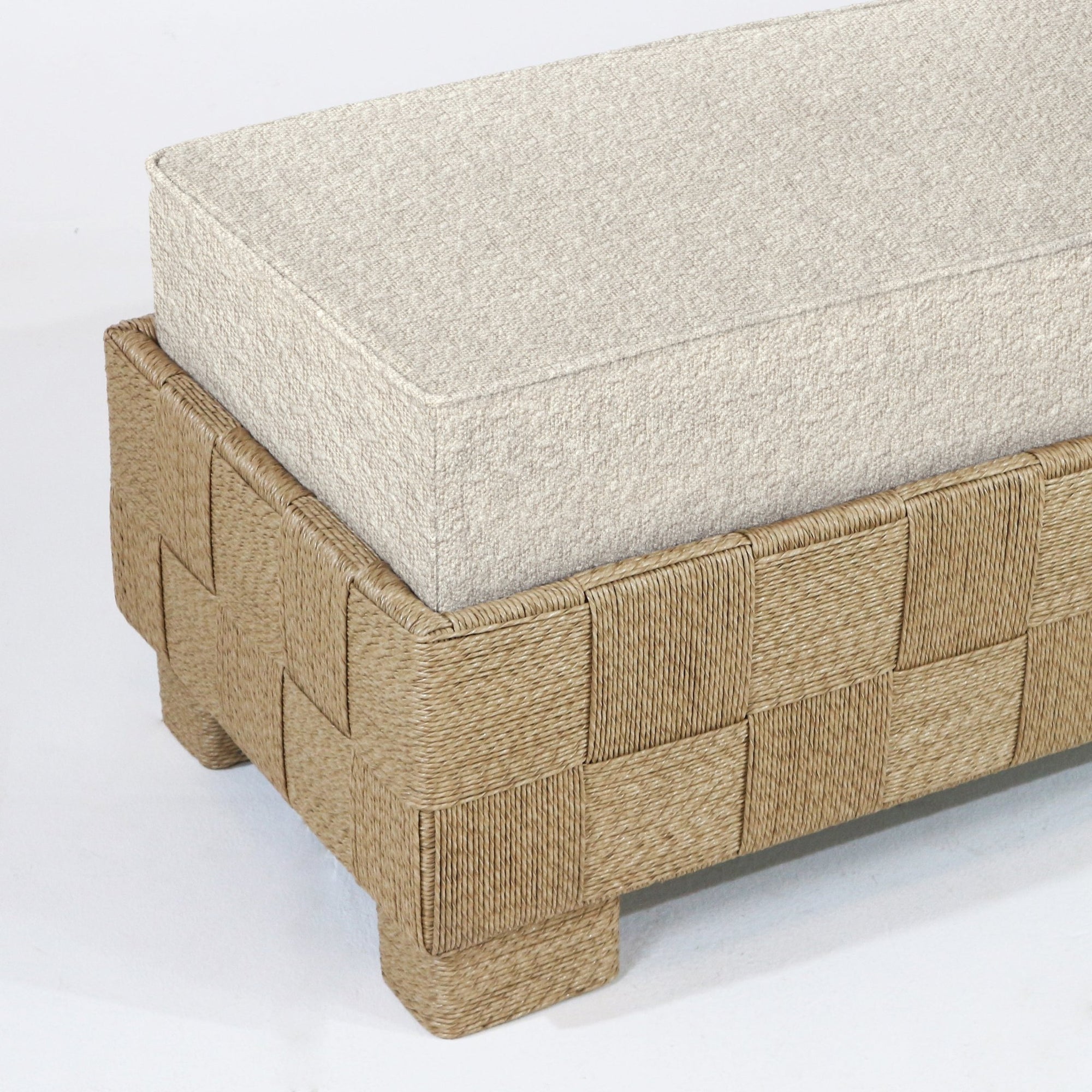 Naxos End of Bed Boucle Bench - INTERIORTONIC