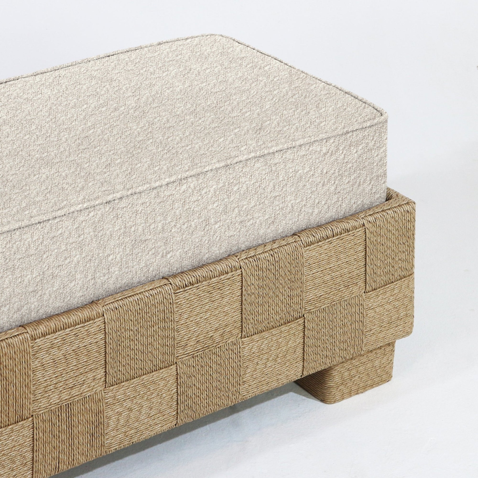 Naxos End of Bed Boucle Bench - INTERIORTONIC