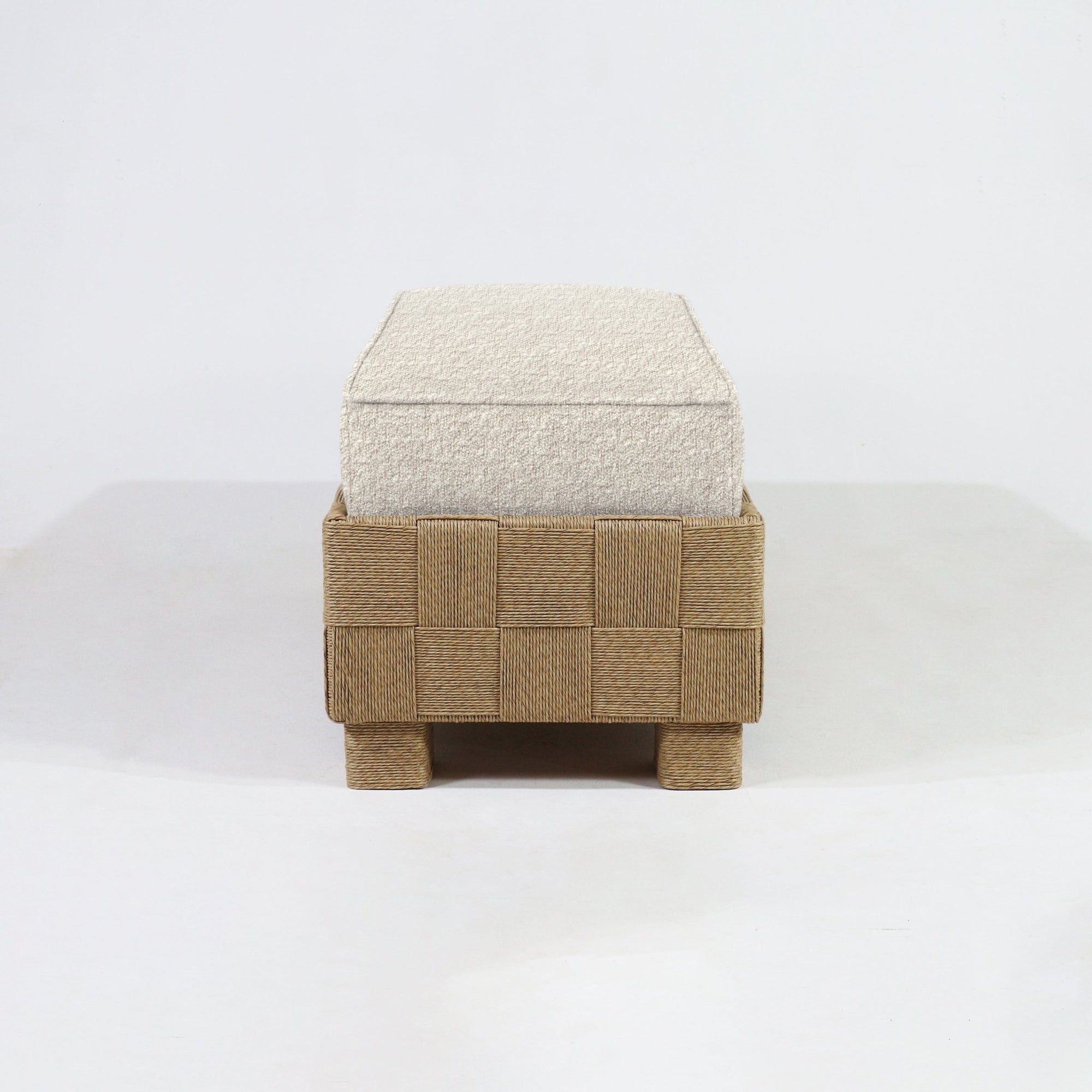 Naxos End of Bed Boucle Bench - INTERIORTONIC