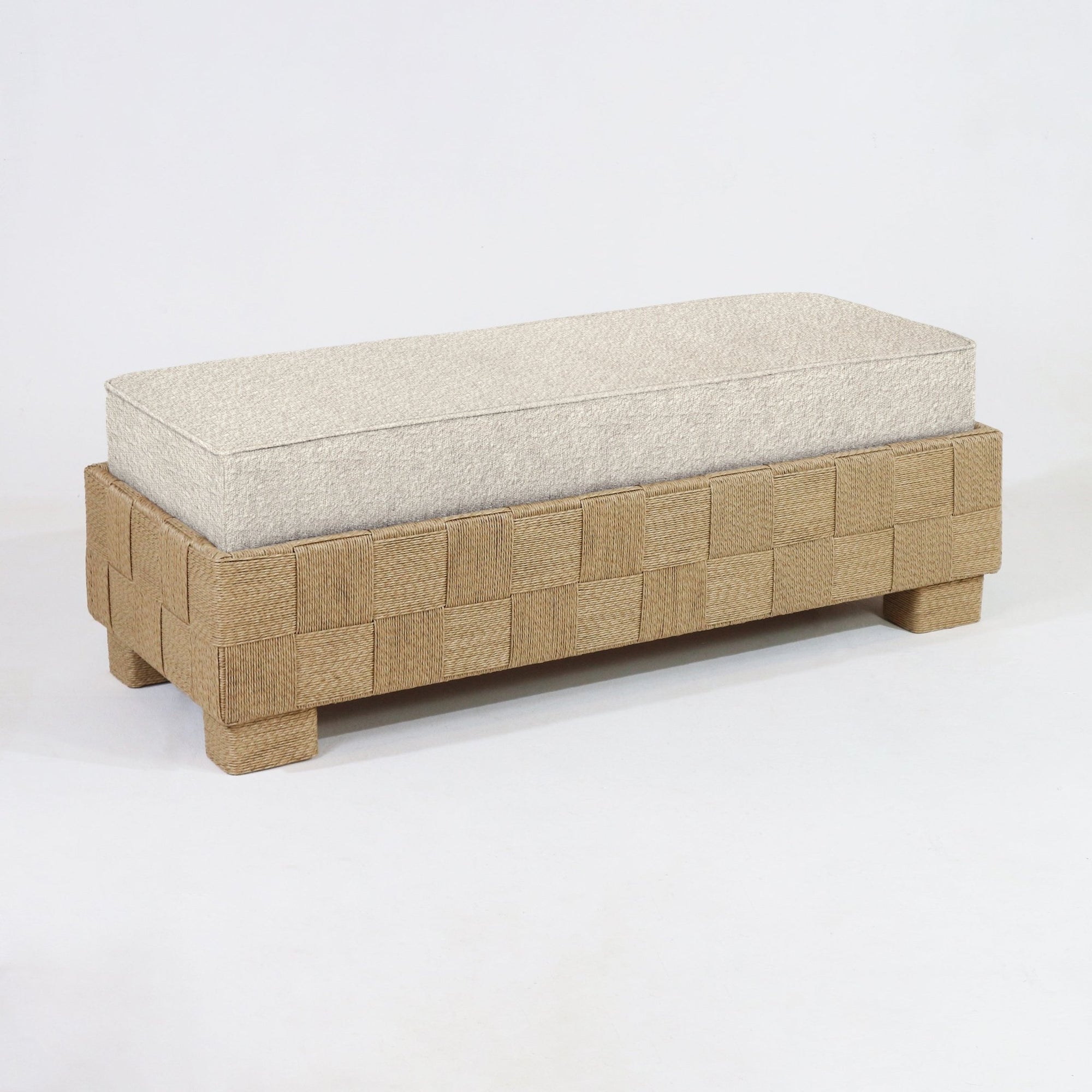 Naxos End of Bed Boucle Bench - INTERIORTONIC