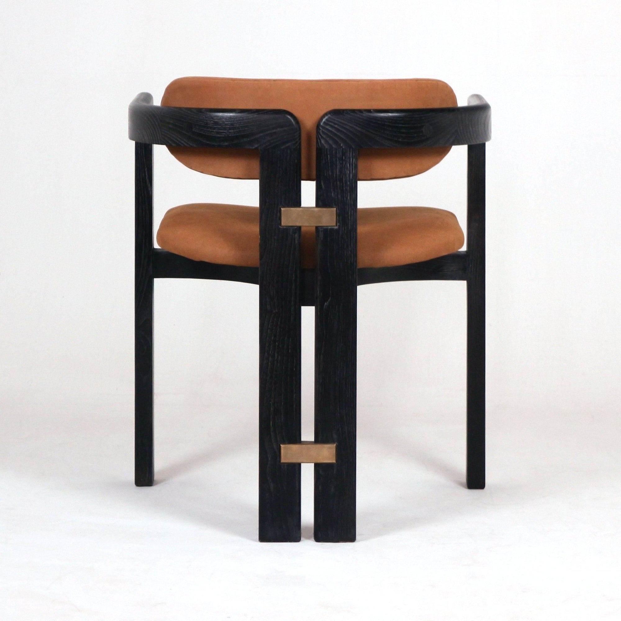 Pamplona Black, Brass & Nubuck Dining Chair - INTERIORTONIC