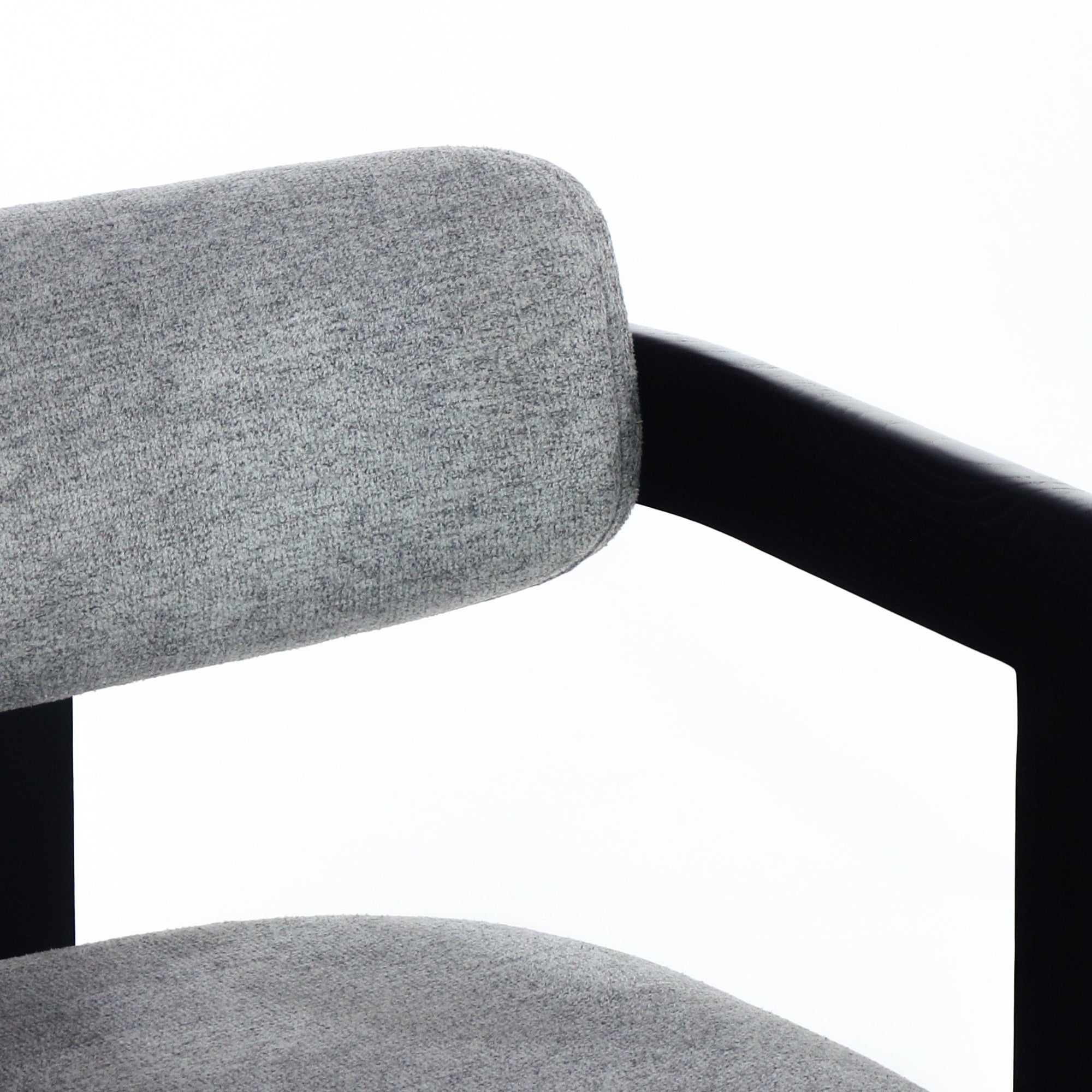 Pamplona Black, Stainless & Grey Boucle Dining Chair - INTERIORTONIC