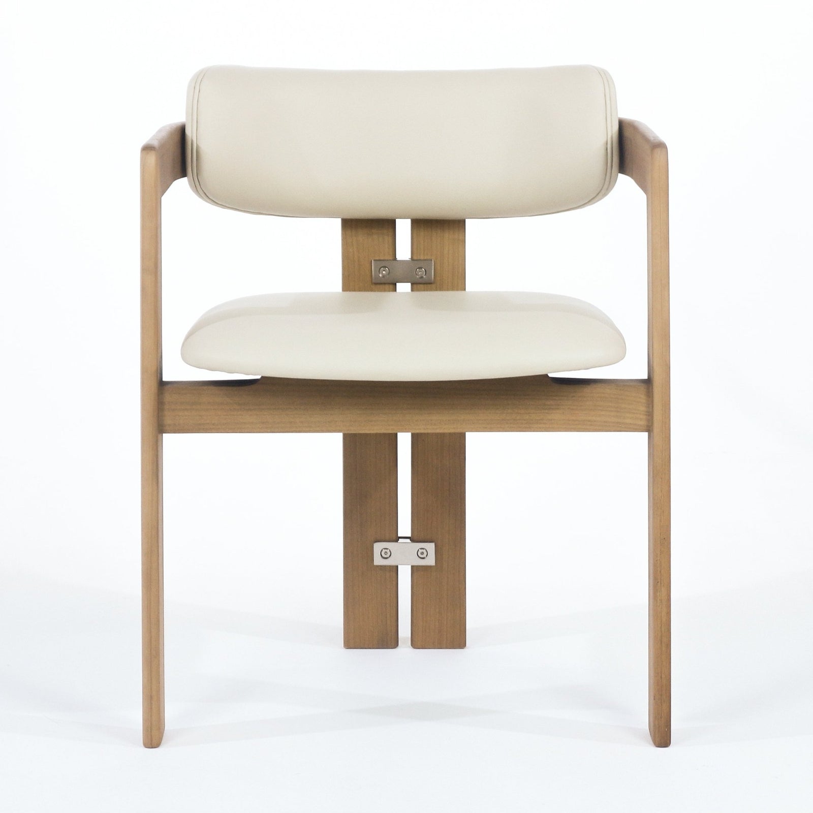 Pamplona Teak & Beige Leather Dining Chair - INTERIORTONIC