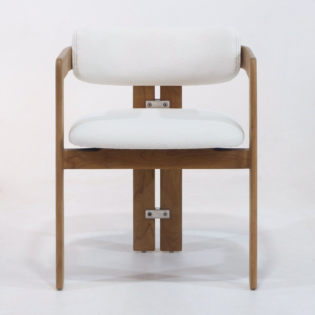 Pamplona Teak &amp; Boucle Dining Chair - INTERIORTONIC