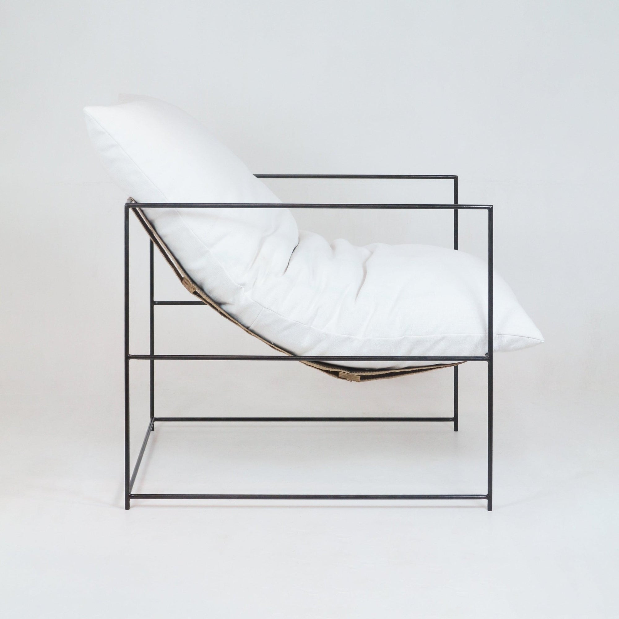 Pavillion Chair in White Linen - INTERIORTONIC