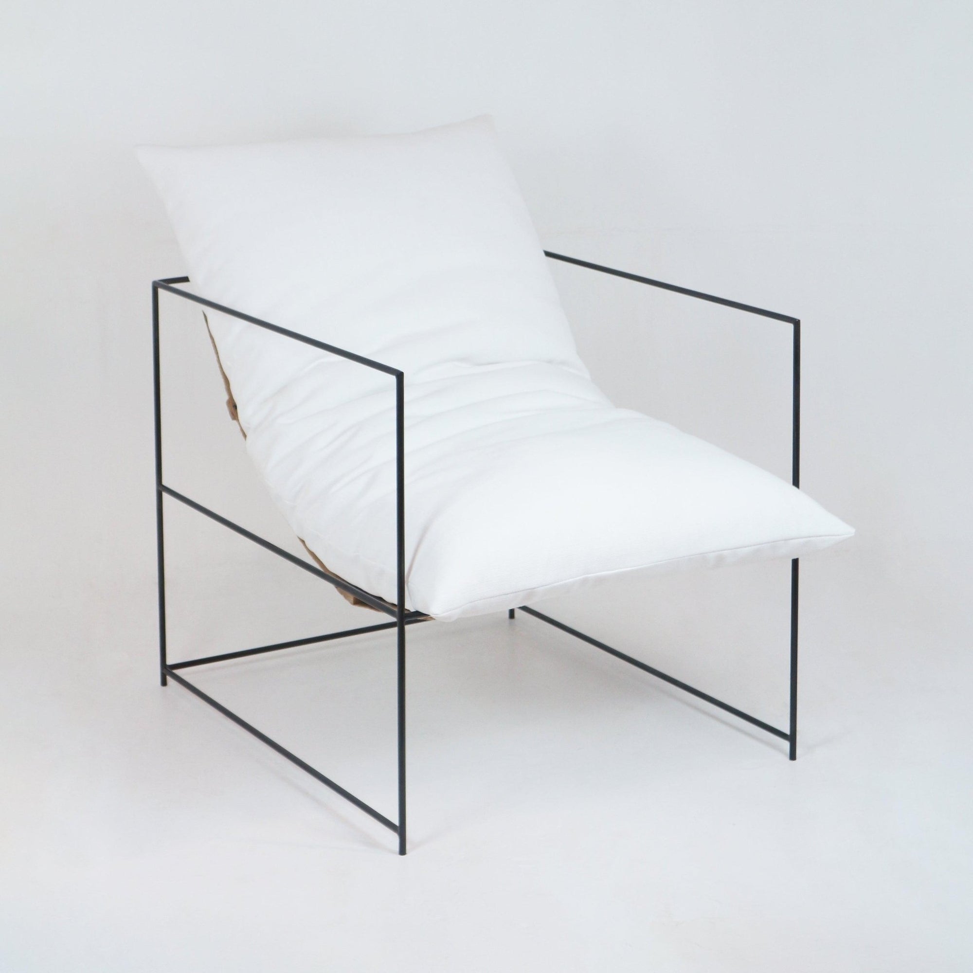 Pavillion Chair in White Linen - INTERIORTONIC