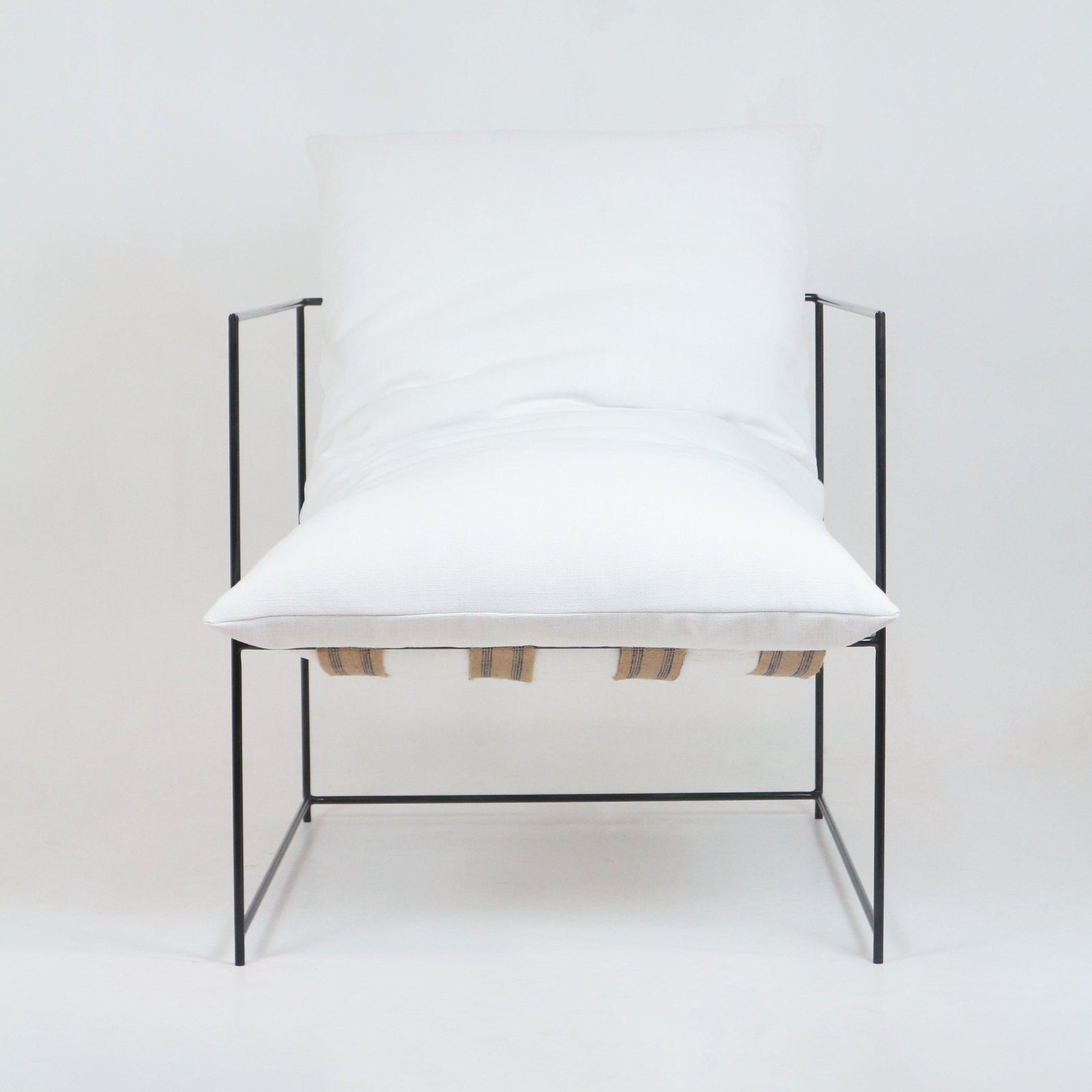 Pavillion Chair in White Linen - INTERIORTONIC