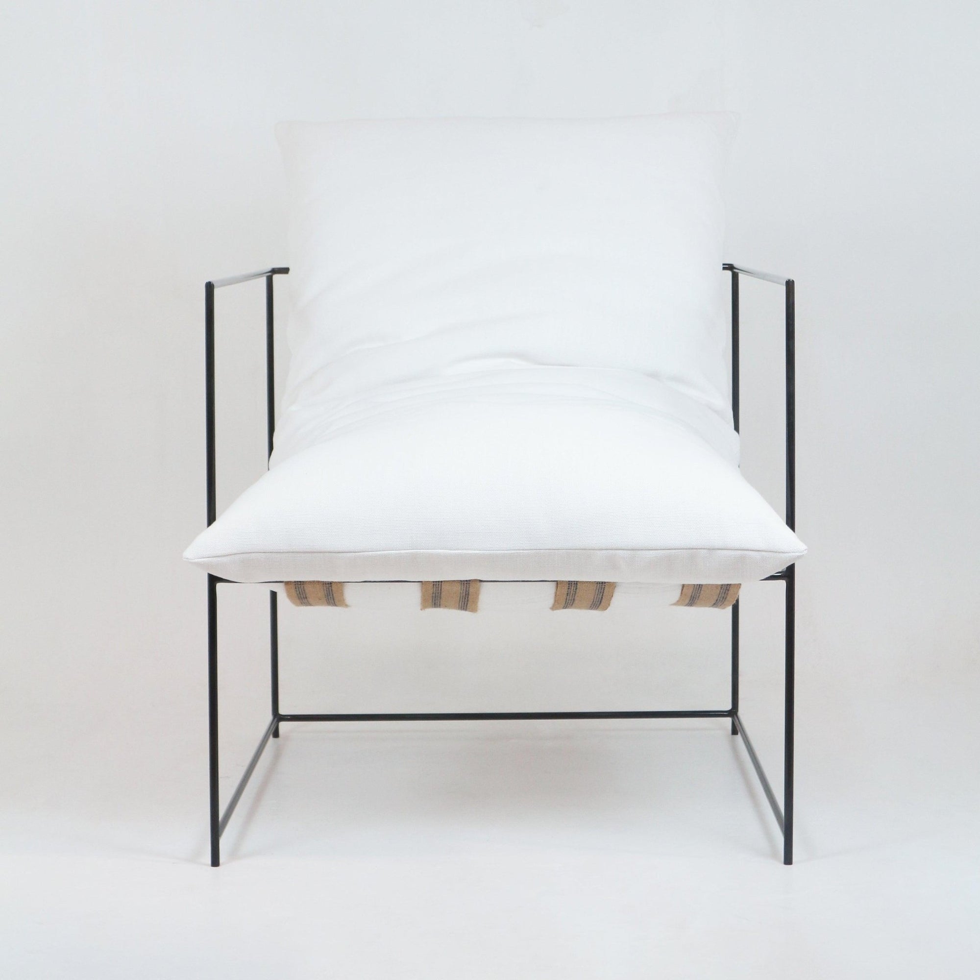 Pavillion Chair in White Linen - INTERIORTONIC