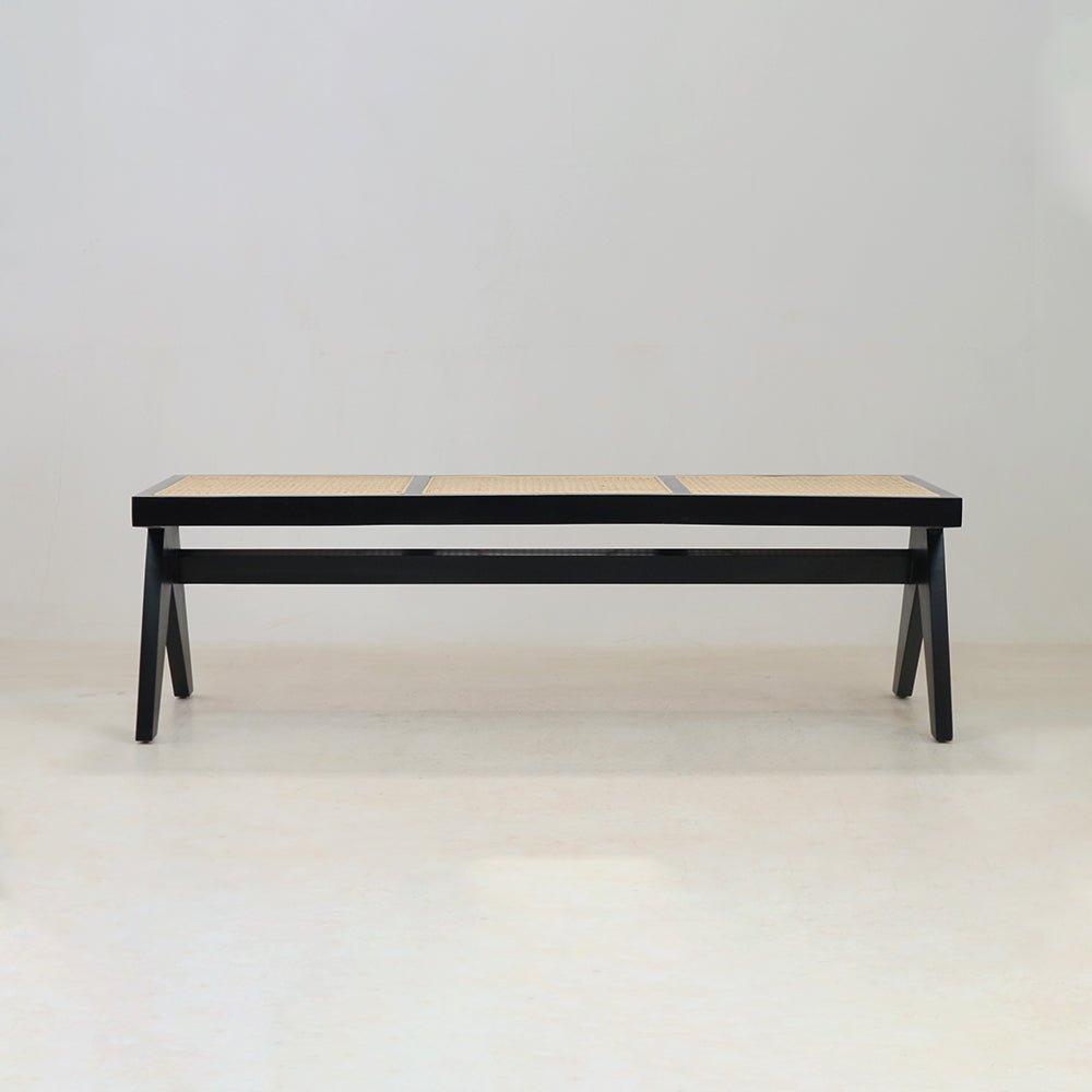 Pierre Jeanneret Cane Bench - INTERIORTONIC