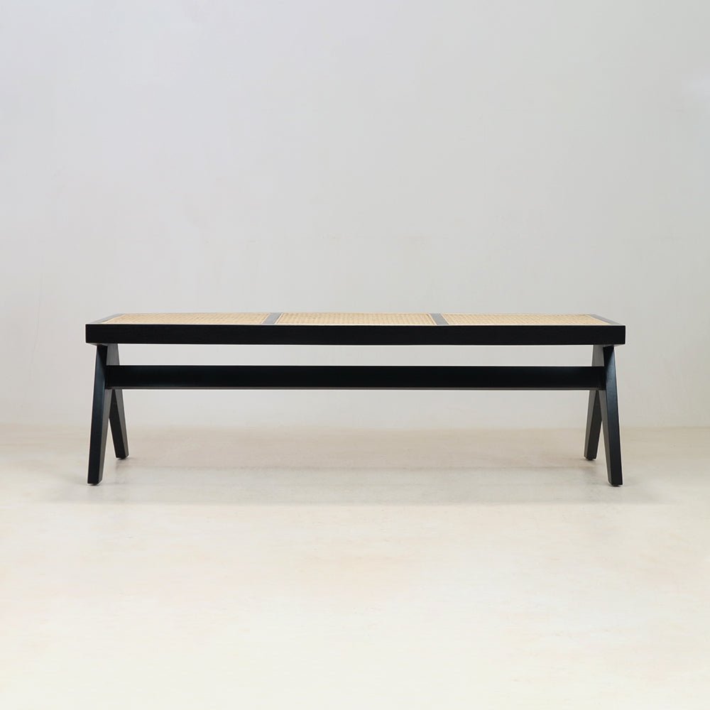 Pierre Jeanneret Cane Bench - INTERIORTONIC