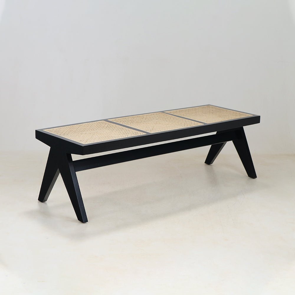 Pierre Jeanneret Cane Bench - INTERIORTONIC